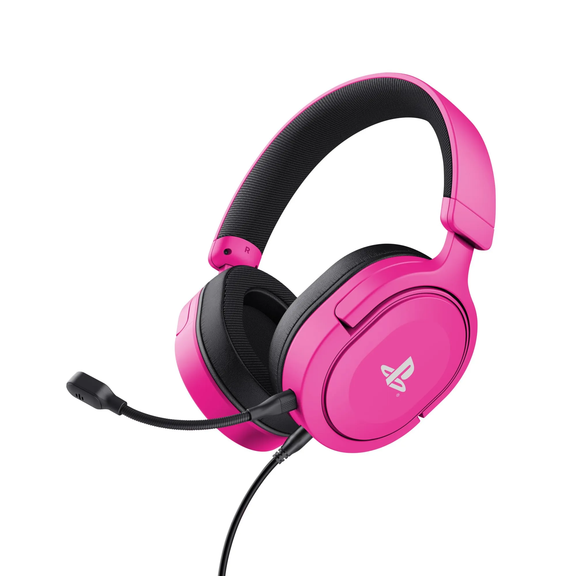 Trust Gaming GXT 498P Forta Cuffie PS5 e PS4 Licenza Ufficiale PlayStation 5, Driver 50 mm, Audio 3D, Cavo da 1,2 m, Microfono Staccabile, Jack Audio 3.5 mm, Cuffie Gaming Cablate, Rosa