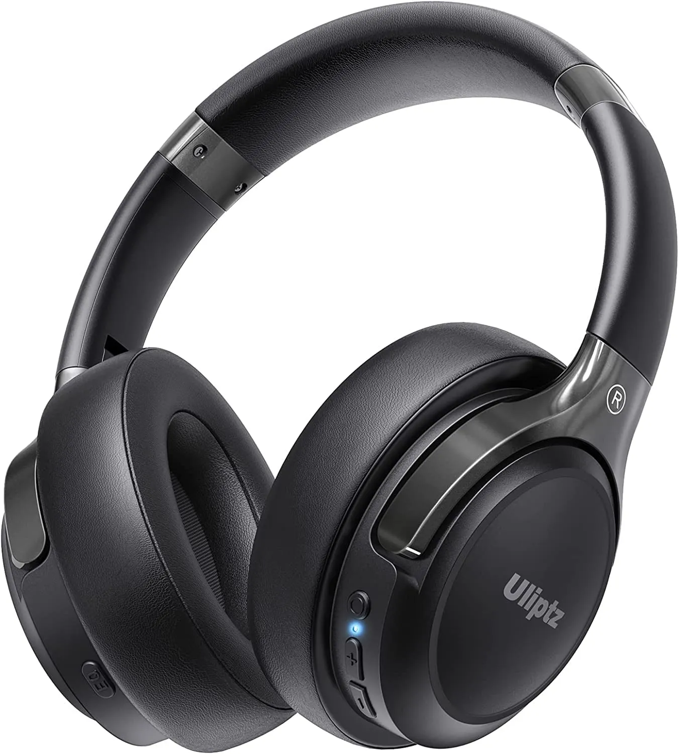 Uliptz Cuffie Wireless Bluetooth 5.3, 65 Ore Di Riproduzione, 6 EQ Modalità di Suono, Senza Fili Stereo HiFi Over Ear con Microfono, per Viaggio/Ufficio/Telefono/PC (Nero)
