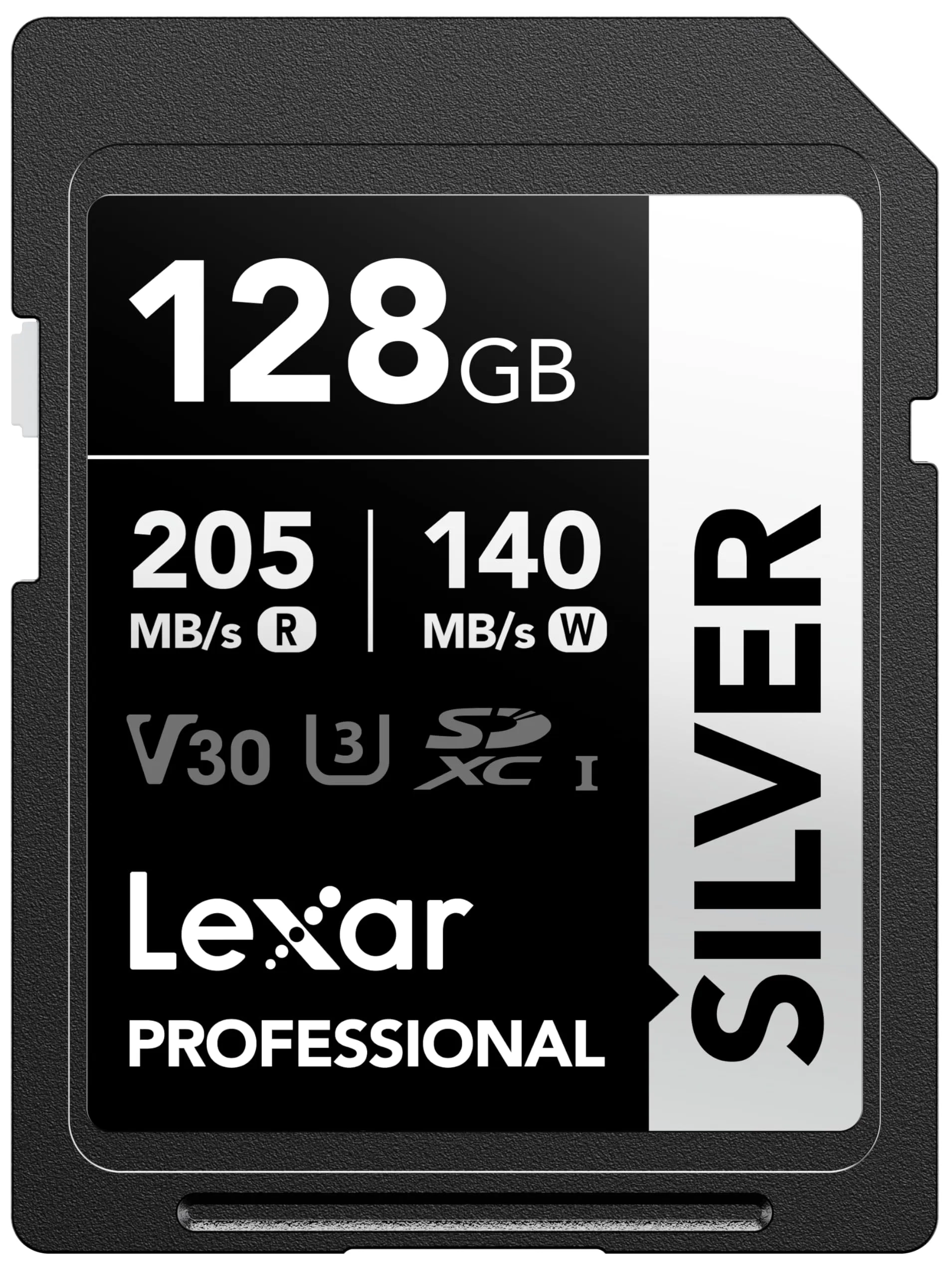 Lexar 128GB SD Card SILVER, fino a 205 MB/s in Lettura, Scheda di Memoria SDXC UHS-I, Classe 10, U3, V30, SD Card per Fotografi Professionisti, Videografi, Appassionati