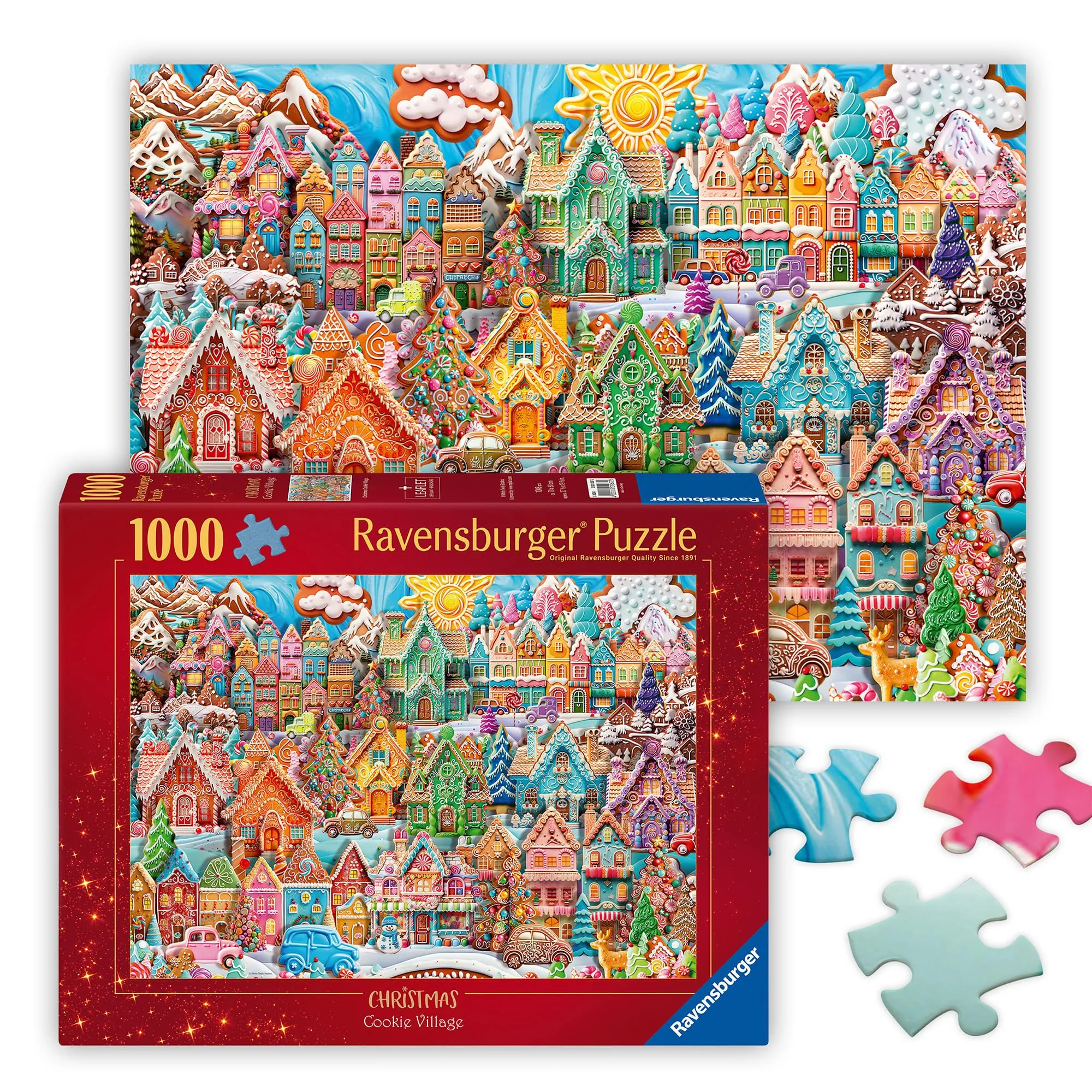Ravensburger - Puzzle Villaggio dei Biscotti di Natale, 1000 Pezzi, Puzzle Adulti e Ragazzi, Idea Regalo per Lei o Lui, 70x50 cm