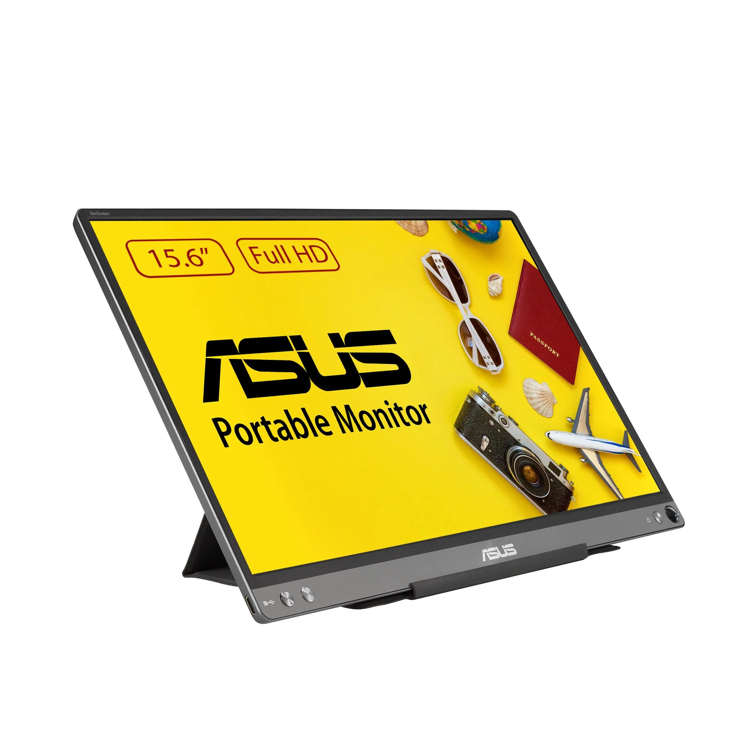 ASUS ZenScreen MB16ACE Monitor Portatile USB Type-C da 15.6" FullHD (1920x1080), IPS, Compatibile con USB 3.0, Funzione Auto-Rotate, Smart Case Inclusa nella Confezione, Filtro Luce Blu