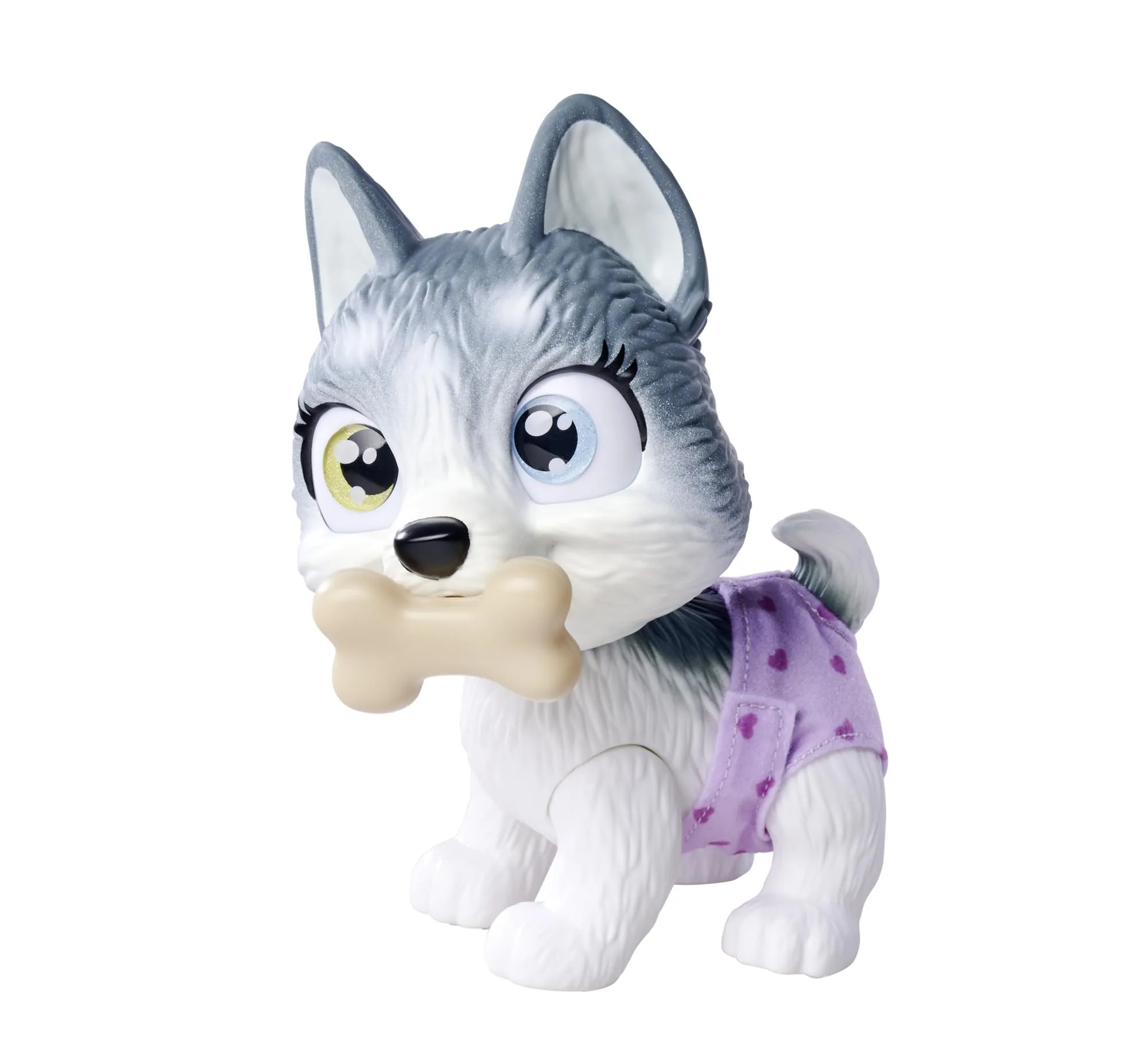 Simba, Pamper Petz Husky, 105950135, con pannolino con funzione color change, zampa magica e tre sorprese, 15 cm, a partire dai 3 anni