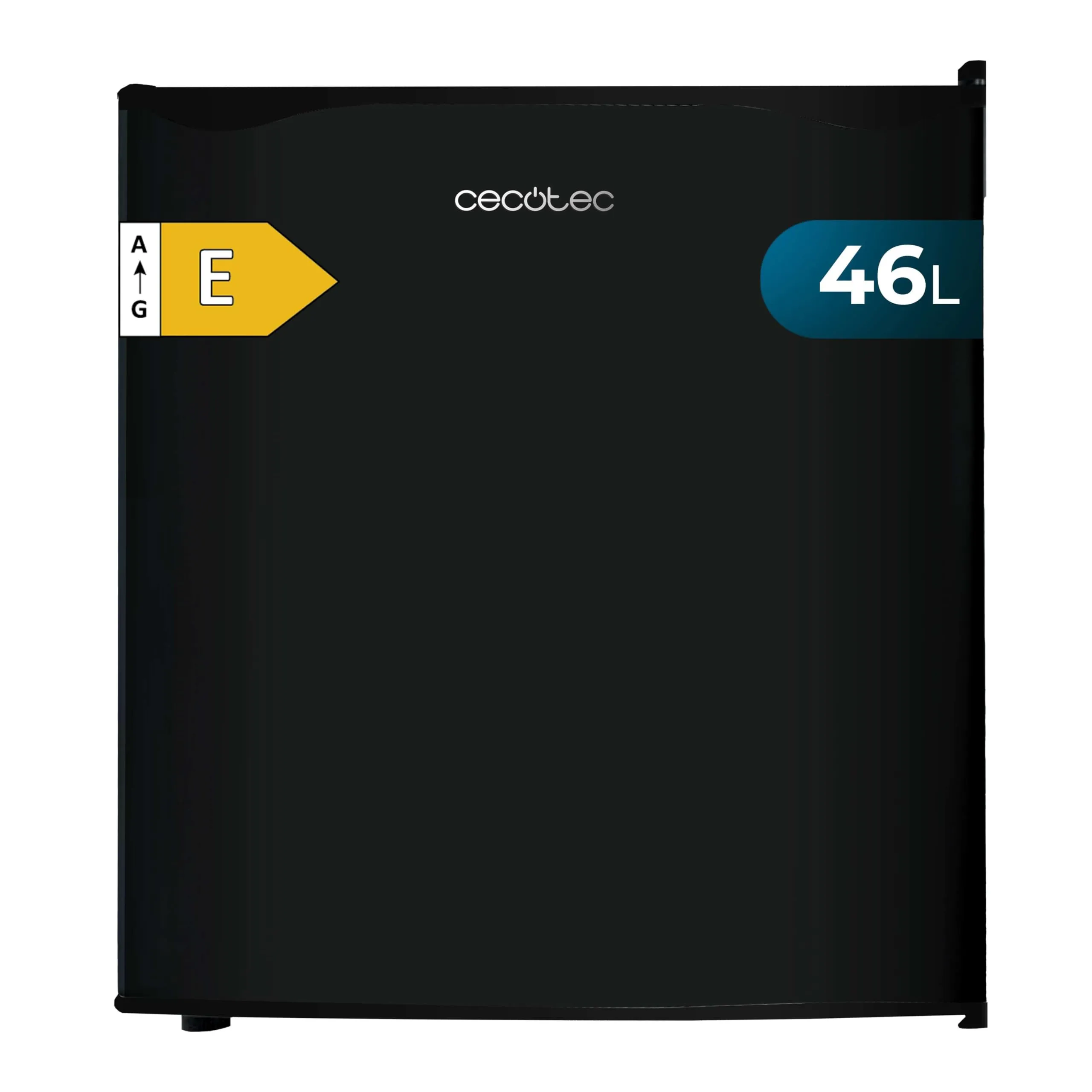 Cecotec Mini Frigoriferi Grandcooler 20000 Silentcompress Black E. Mini Frigo Nero Con Freezer Interno, Capacità di 46 Litri, 48,7 x 48 cm, Porta Reversibile, Funzionamento Ciclico, Classe E