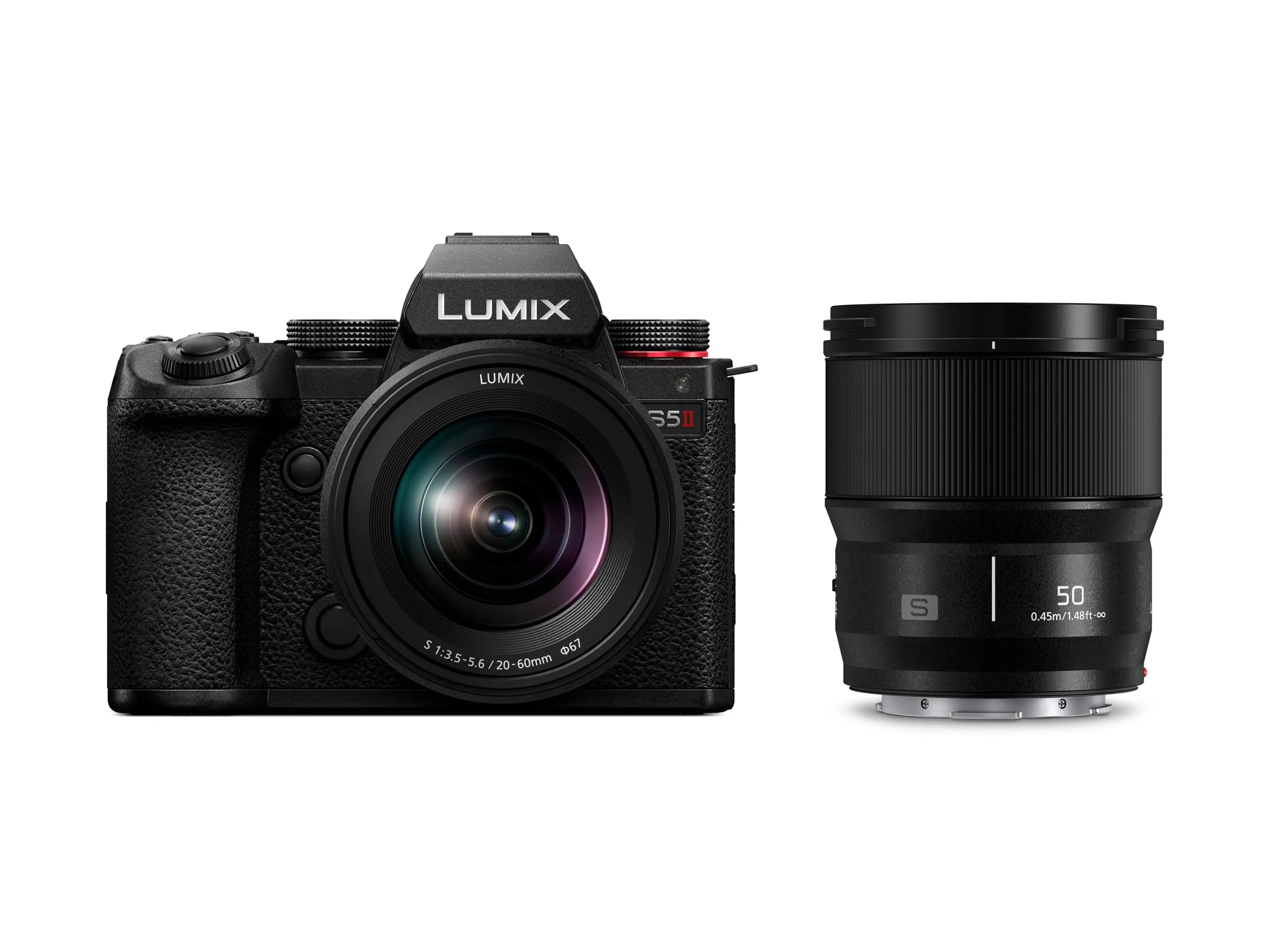 Pack hybride Panasonic Lumix S5 Mark II + S 20 60mm f 3.5 5.6 + S 50mm f 1.8