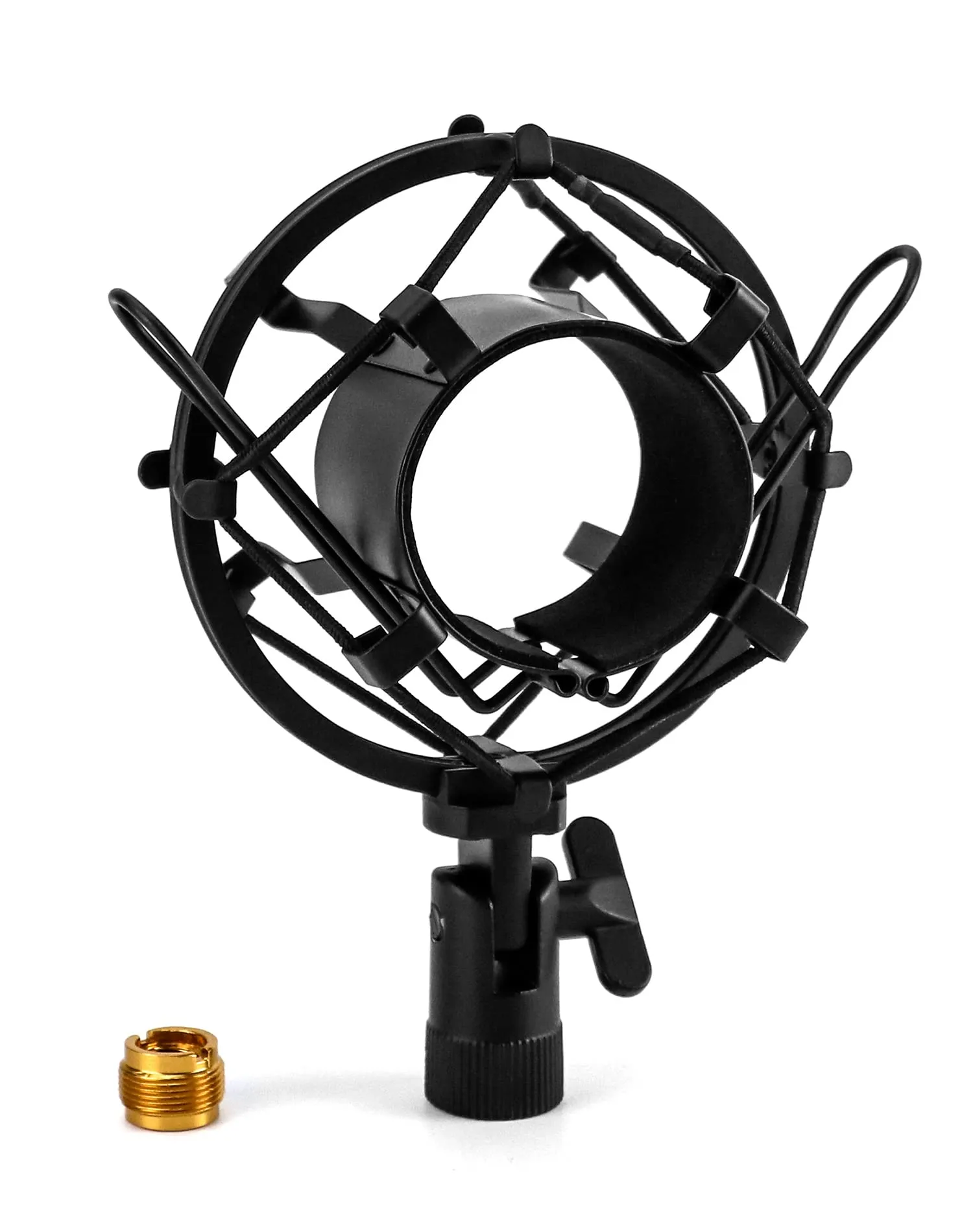 QWORK® Supporto Antiurto Microfono in Metallo, Shock Mount Metallo Supporto per Microfono per Microfono Diametro da 45 mm a 50 mm (Nero)