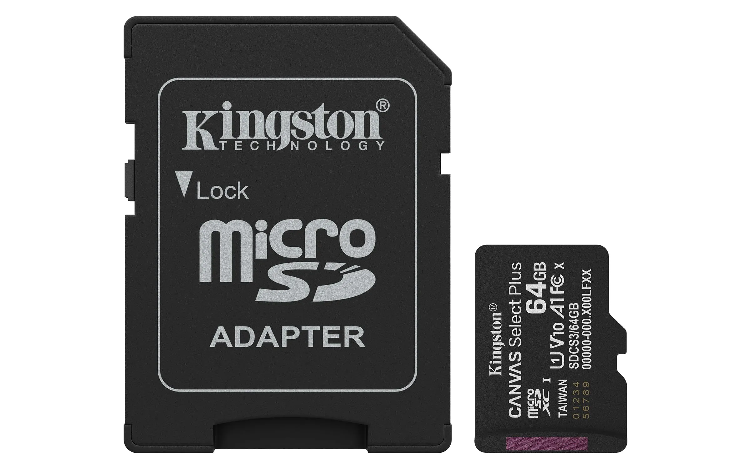 Kingston Canvas Select Plus Scheda di memoria microSD 64GB microSDXC Gen3 100MB/s A1 Adattatore SD incluso - SDCS3/64GB