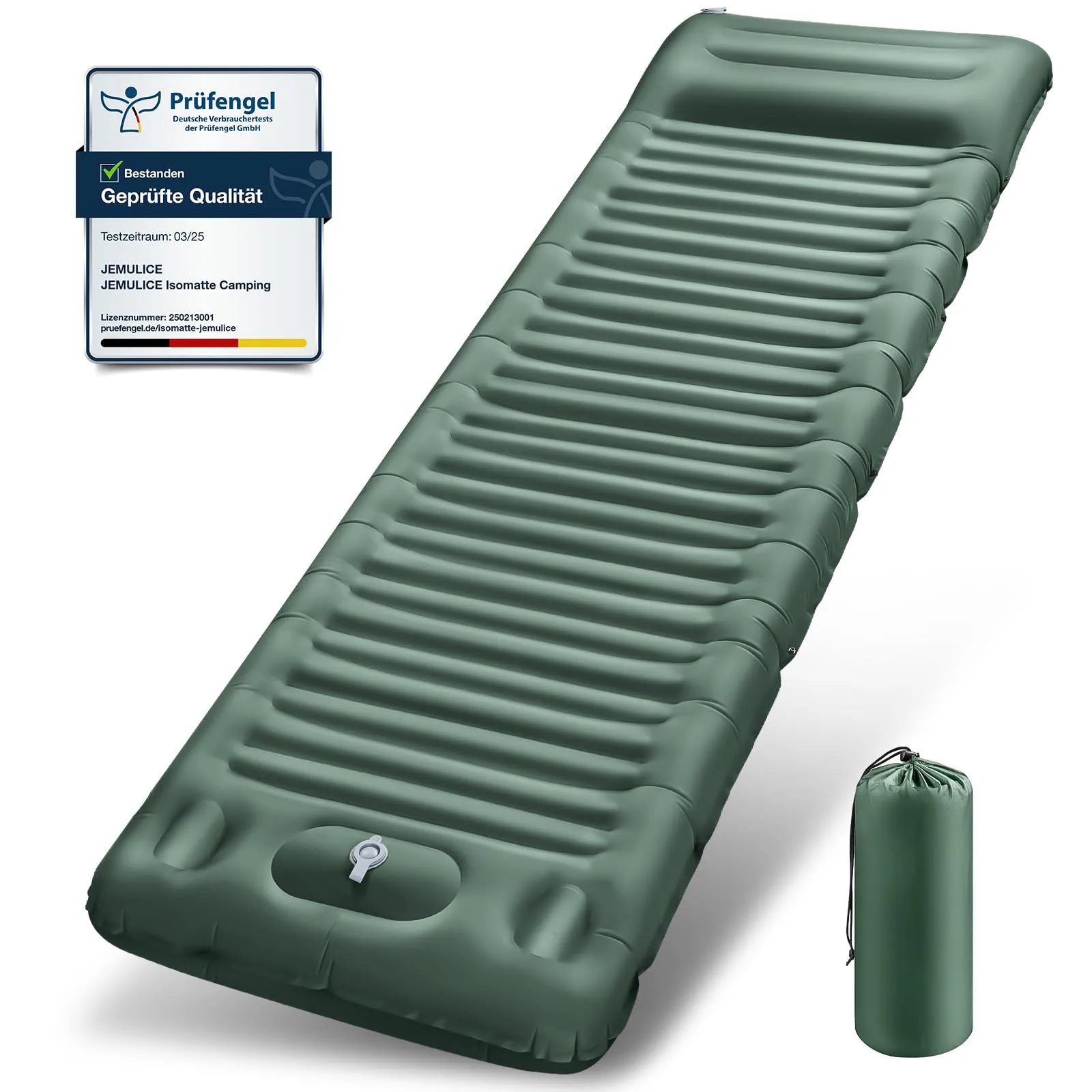 JEMULICE Materassino Campeggio Autogonfiabile, Aggiornato Materassini Gonfiabili Campeggio Spessore 12CM con Cuscin, Materasso Campeggio Ultraleggero & Impermeabile per Trekking, Backpacker, Tenda