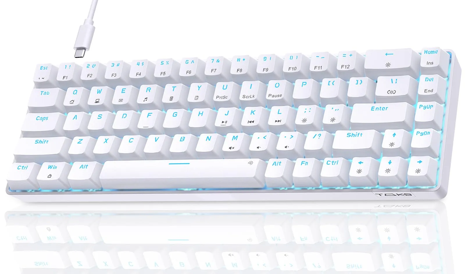 Dierya×TMKB Tastiera Gaming Meccanica 60% con Interruttori Meccanici Lineari,T68se Keyboard Gioco Luce monocromatica Type-C Mini Compact 68 Tasti Anti-Ghosting（Layout US,QWERTY）