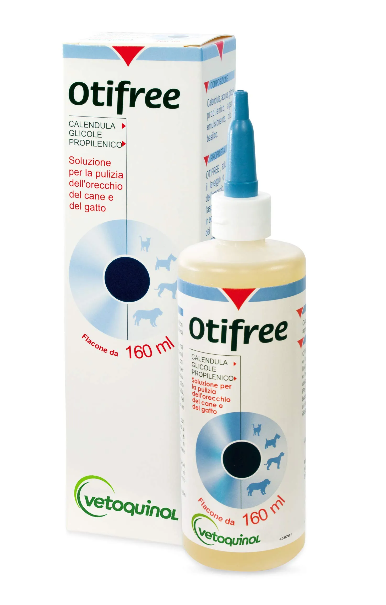 Vetoquinol Otifree Soluzione per La Pulizia Dell'Orecchio del Cane E del Gatto - 160 Ml