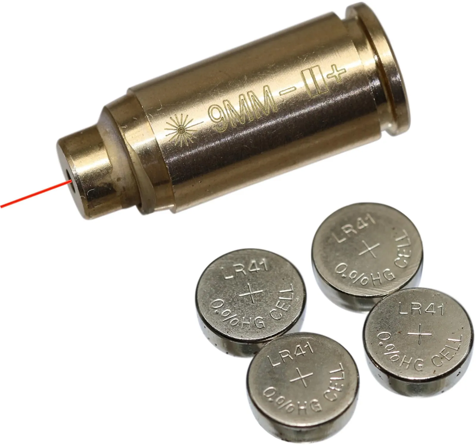 MAYMOC 9MM Bore Sight Red Dot Cartuccia con 2 set di batterie