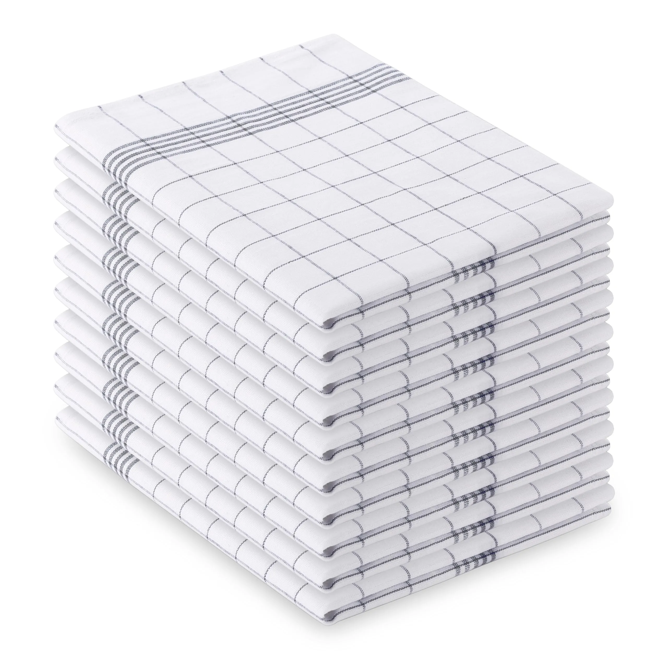 Vaily 1234567890® Strofinacci a Quadri Confezione da 10-70 x 45 cm 100% Cotone (Grigio)