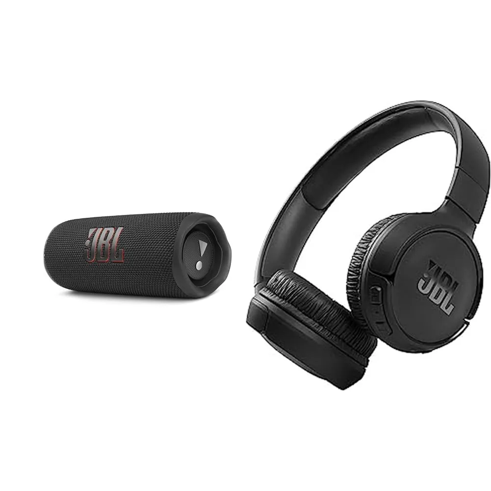 JBL Flip 6 Speaker Bluetooth Portatile, Cassa Altoparlante Impermeabile e Antipolvere & Tune 510BT Cuffie On-Ear Wireless, Bluetooth 5.0, Pieghevole, Microfono Integrato