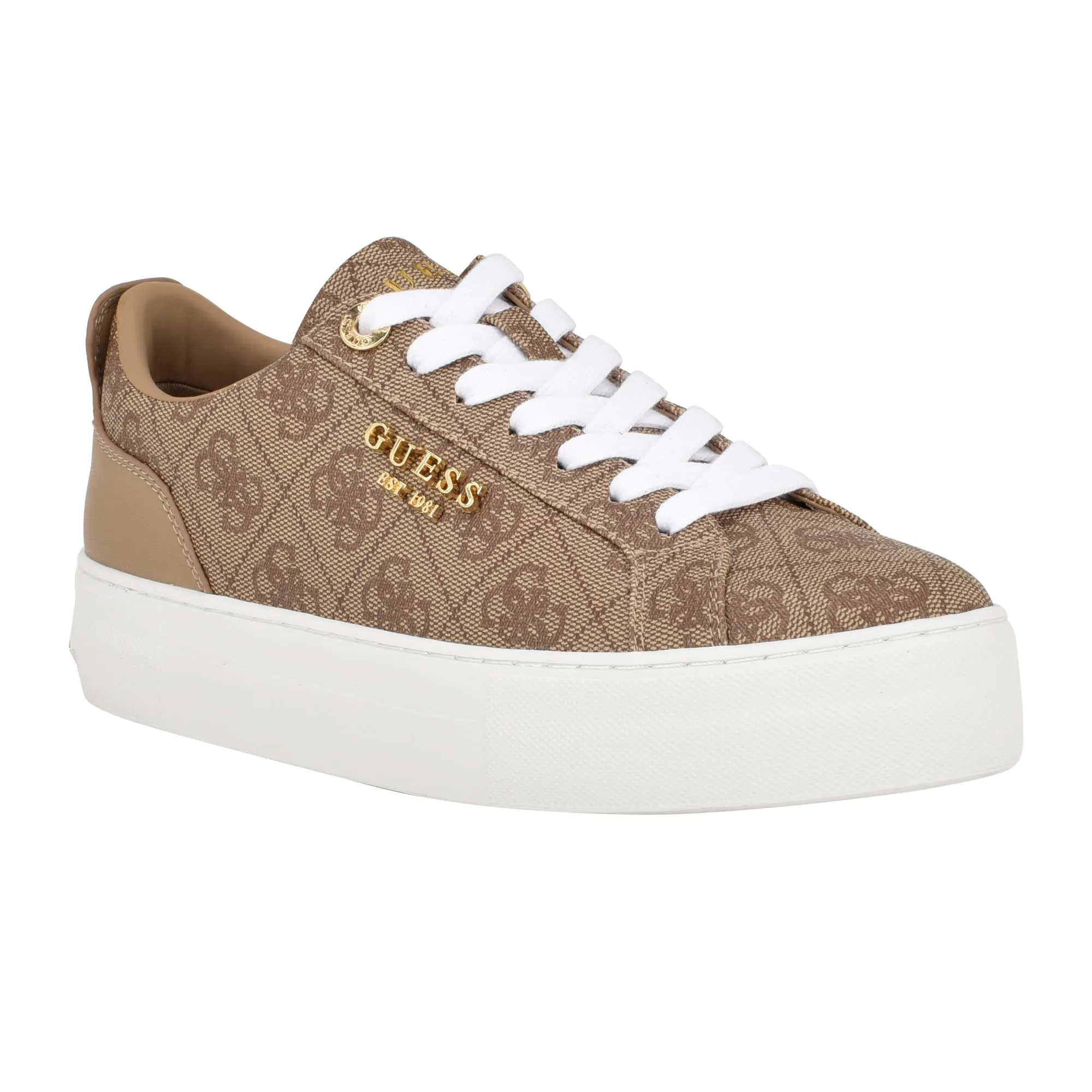 GUESS Genza, Scarpe da Ginnastica Donna, Latte Multi 110, 37.5 EU