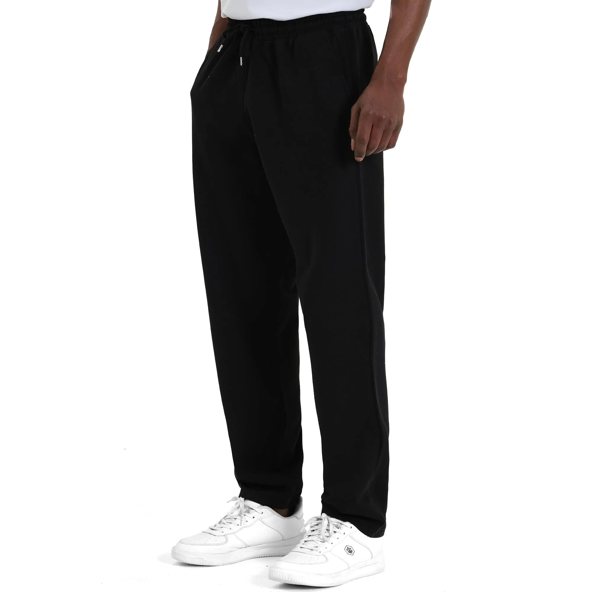 ROSS CAMP Pantaloni da Jogging da Uomo - Pantaloni Sportivi da Uomo Lunghi in Cotone, Pantaloni da Allenamento per Il Tempo Libero, Jogger da Viaggio Moderni (Nero, L)