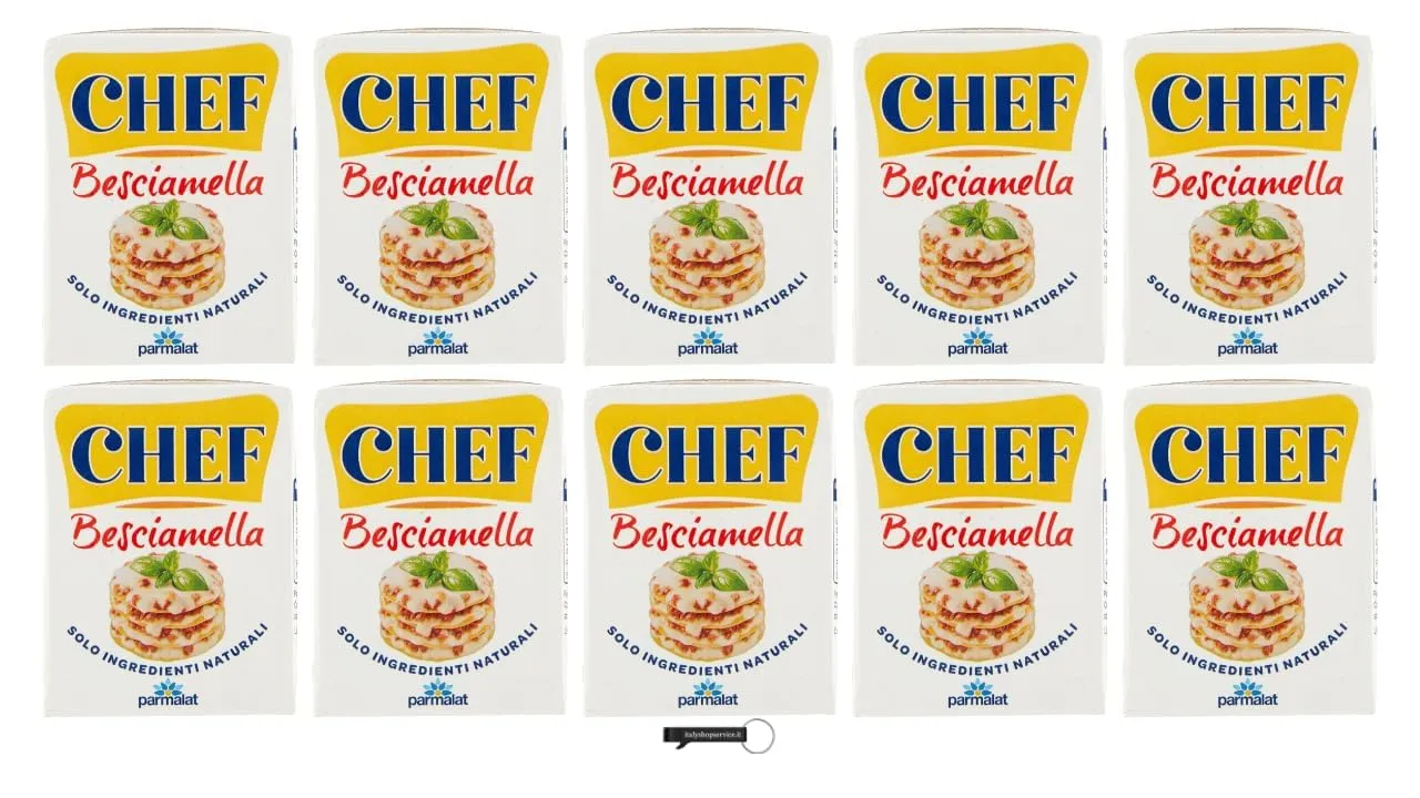 Parmalat Chef Besciamella, Salsa Besciamella Classica, Confezione da 10 x 200 ml, Solo Ingredienti Naturali, + portachiavi italy shop service