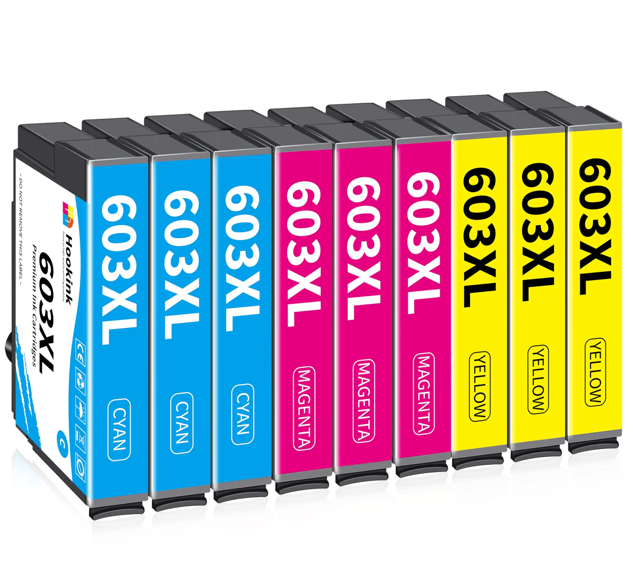 Hookink 603XL Cartucce Compatibili per Epson 603 XL Colori per Expression Home XP-2100 XP-2105 XP-2150 XP-2155 XP-3100 XP-3150 XP-4150 Workforce WF-2810 WF-2830 WF-2850 (3 Ciano, 3 Magenta, 3 Giallo)