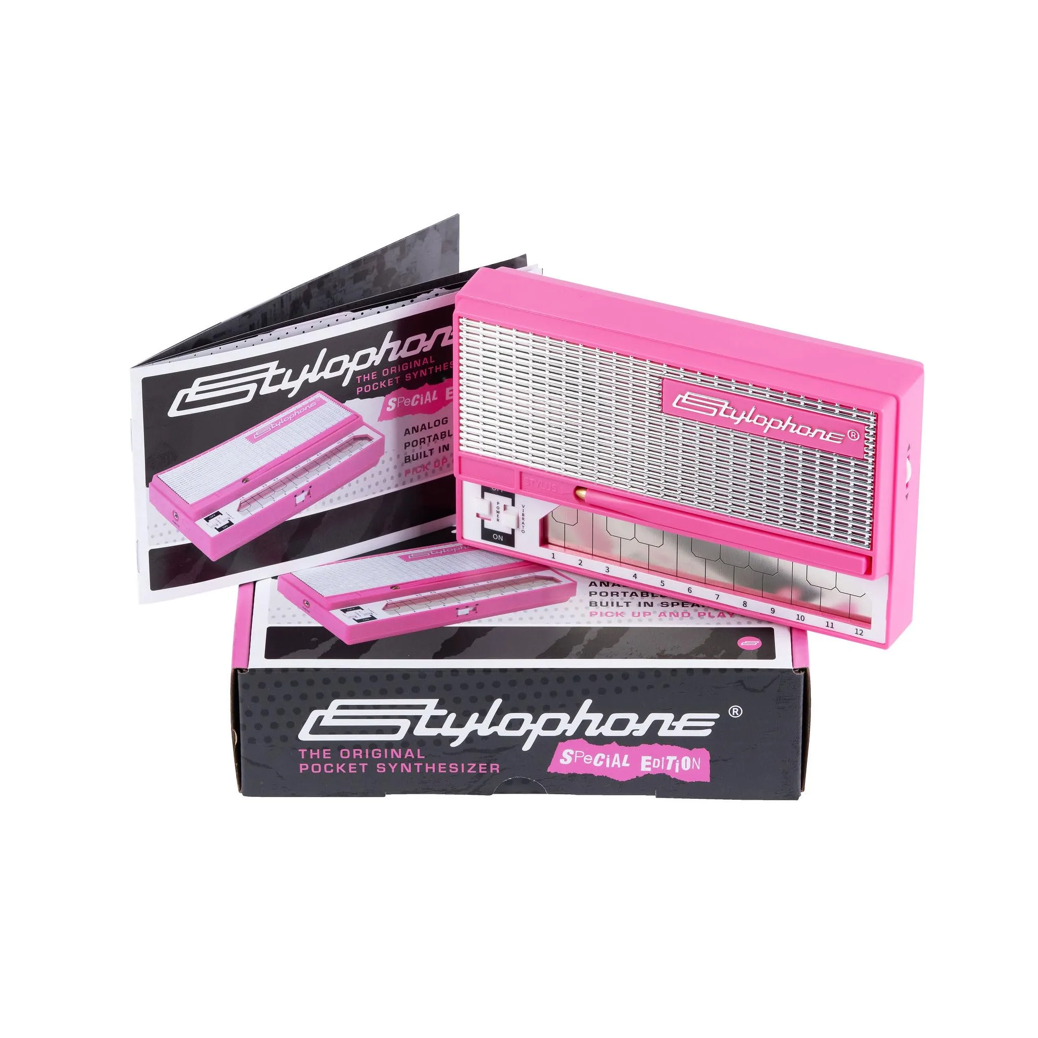 Stylophone Stylophone Instrument - Sintetizzatore elettronico tascabile originale, edizione speciale, strumento musicale sintetizzatore, colore: rosa