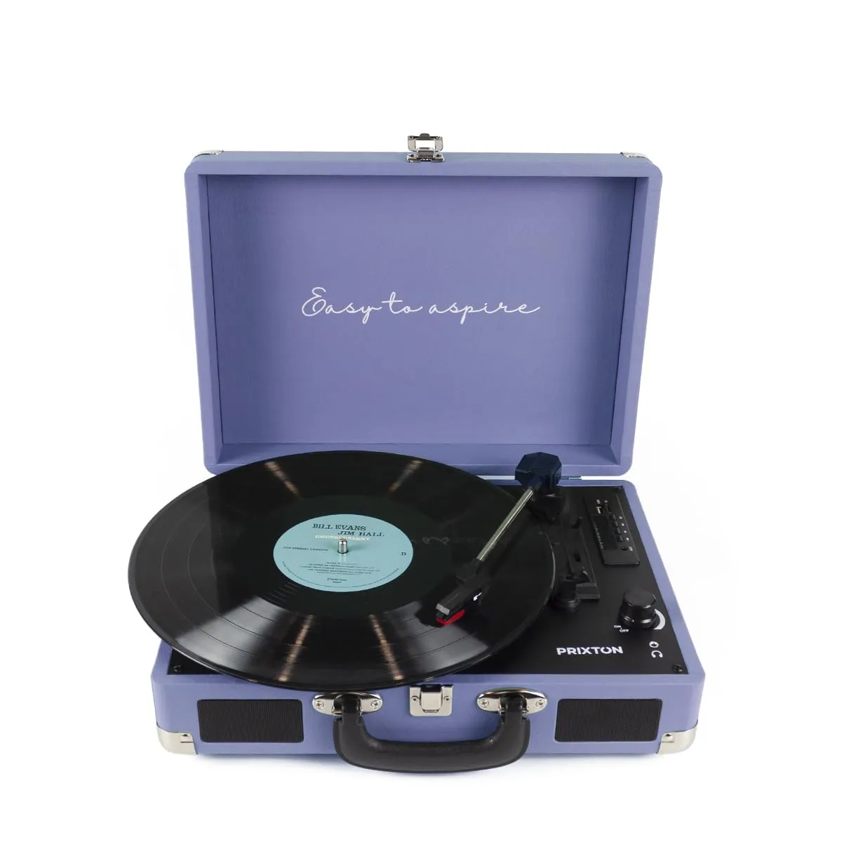 PRIXTON Giradischi in Vinile Vintage VC400, Lettore e convertitore di vinile tramite Bluetooth e USB, 2 altoparlanti incorporati, Colore Lilla