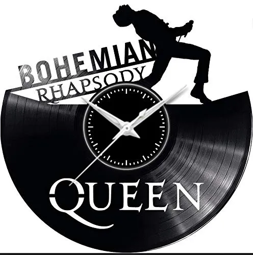Fusorario Orologio in Vinile da Parete LP 33 Giri Silenzioso Idea Regalo Queen Bhoemian Rhapsody 2019