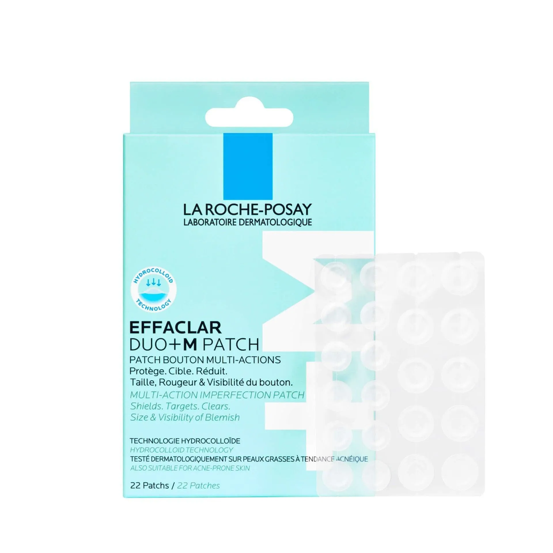 La Roche-Posay Effaclar Duo+M Patch Anti-Imperfezioni, Per Pelle a Tendenza Acneica, Imperfezioni Attenuate in 3 ore, Macchie Post-Acneiche Meno Visibili, 22 Pezzi