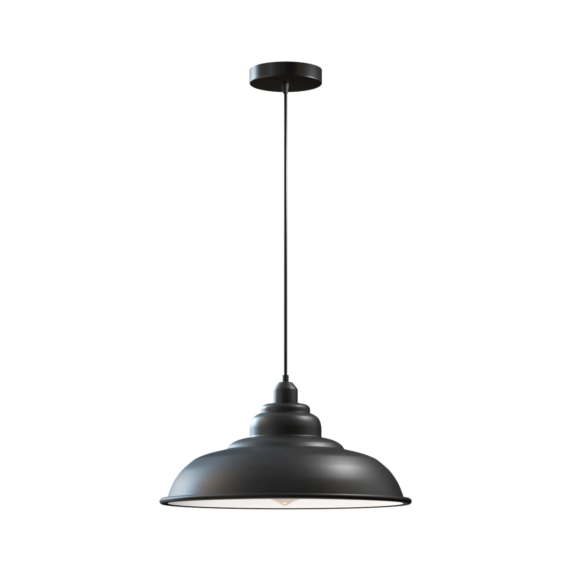 DC VOLTAGE Lampada a Sospensione da Soffitto In Stile Moderno Paralume In Metallo 32 cm Attacco E27 Facile da Installare Per Cucina Corridoio Camera da Soggiorno. (nero)