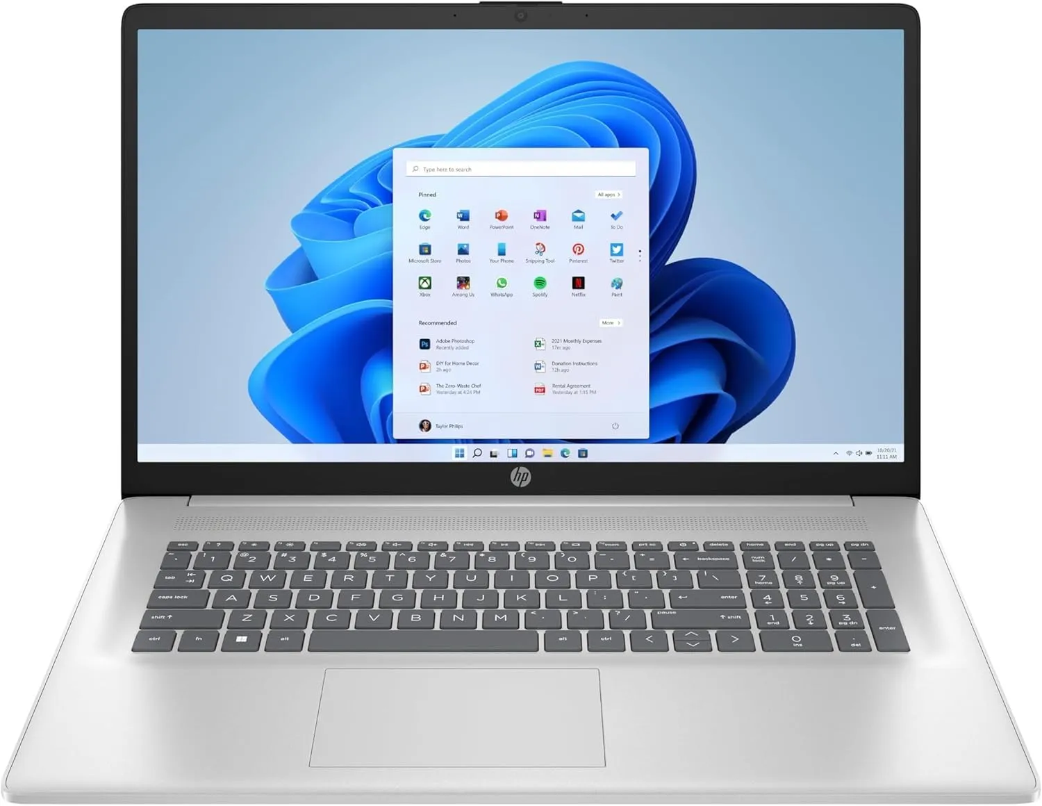HP Laptop 17-cp2003sl, PC Portatile 17", Display 17.3" FHD Antiriflesso, Notebook, AMD Ryzen 5 7520U, 16GB RAM, 512GB SSD, AMD Radeon, Windows 11, Computer Portatile, Argento, QWERTY