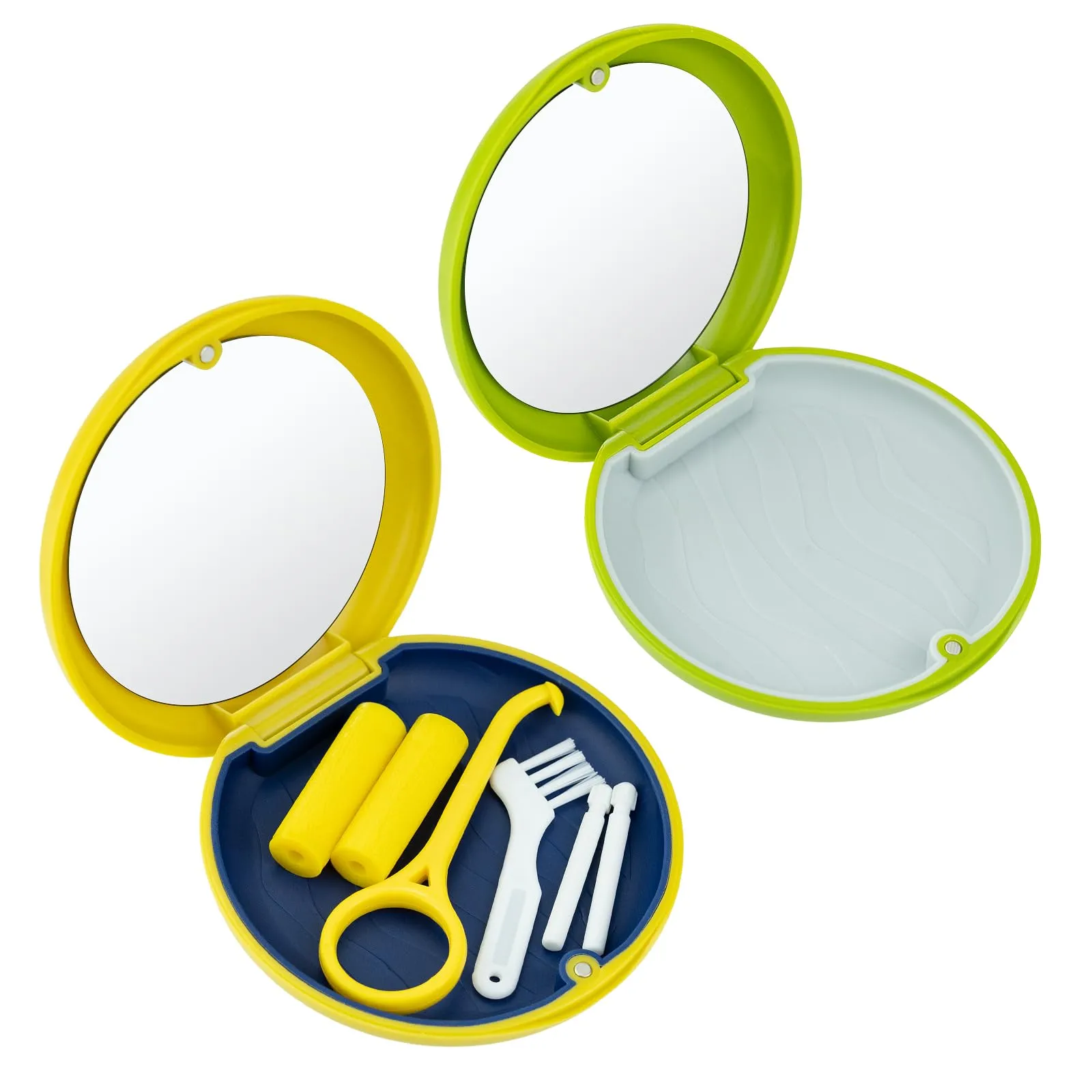 2 pezzi porta apparecchio denti con strumento per la rimozione dell'allineatore e masticatore invisibile Custodia Protettiva per Dentiere, Dispositivi Ortodontici, Bite e Protettori Dentali