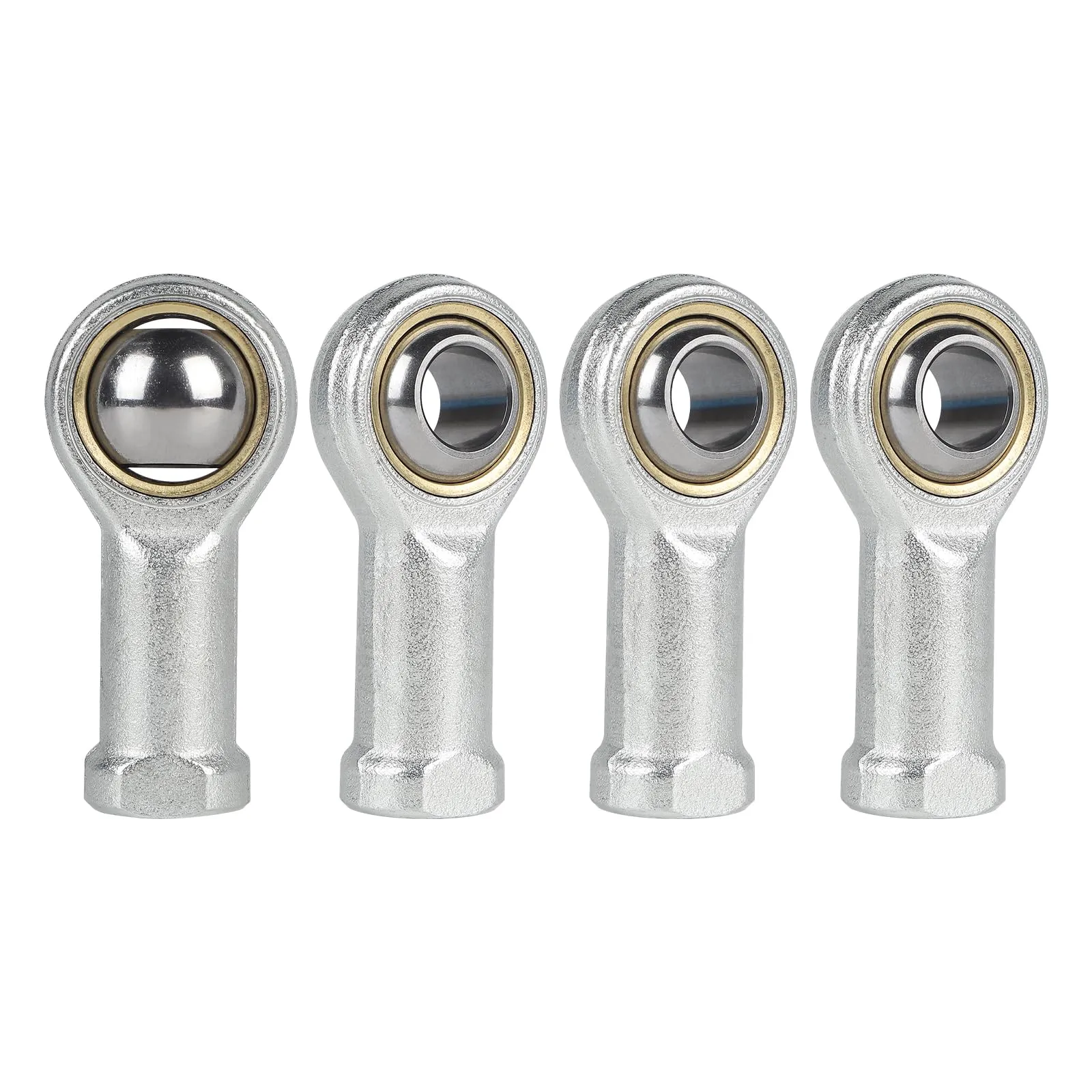 EFUTURETIME 4PCS Cuscinetto Estremità Stele M10, Cuscinetti Sferici con Filettatura Destrorsa in Acciaio per Cuscinetti, Snodi Sferici SI10T/KM(PT) per Biciclette, Motocicli, Attrezzature Meccaniche