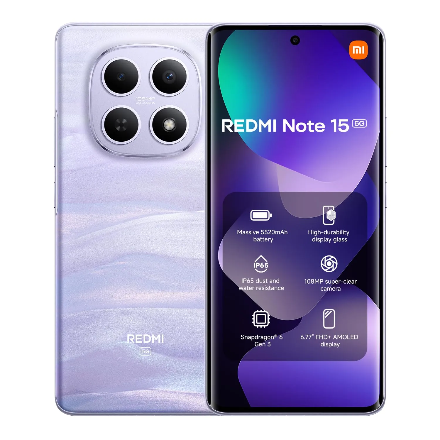 Redmi Note 15 5G 8+256 Mist Purple (No power adapter included)
