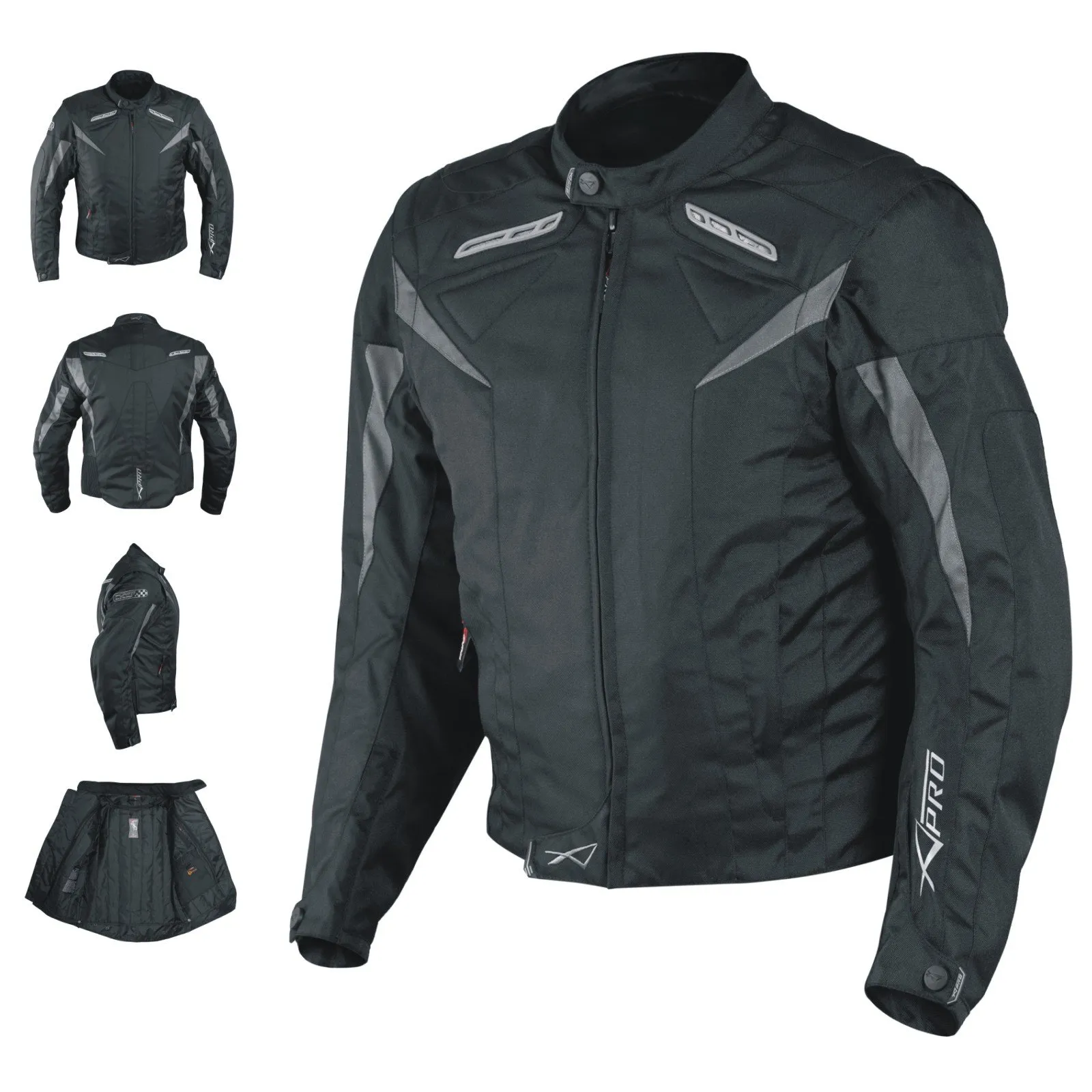 A-pro Moto CE Protezioni Textile Giacca Manica Smontabile Gilet Termico Nero L