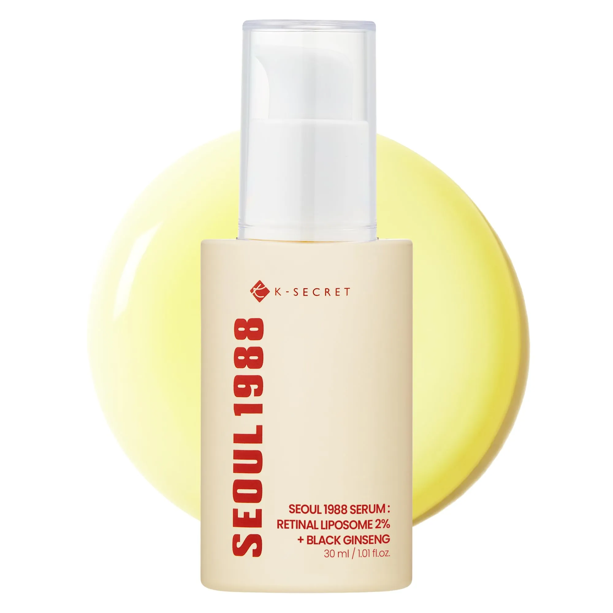 KSECRET SEOUL 1988 Siero: liposomi retinici 2% + ginseng nero, 30ml/1.01fl.oz | 58% nero ginseng Extract | siero retinico, bakuchiolo, vitamina C e 3 peptides for wrinkle Care | Korean Skincare |