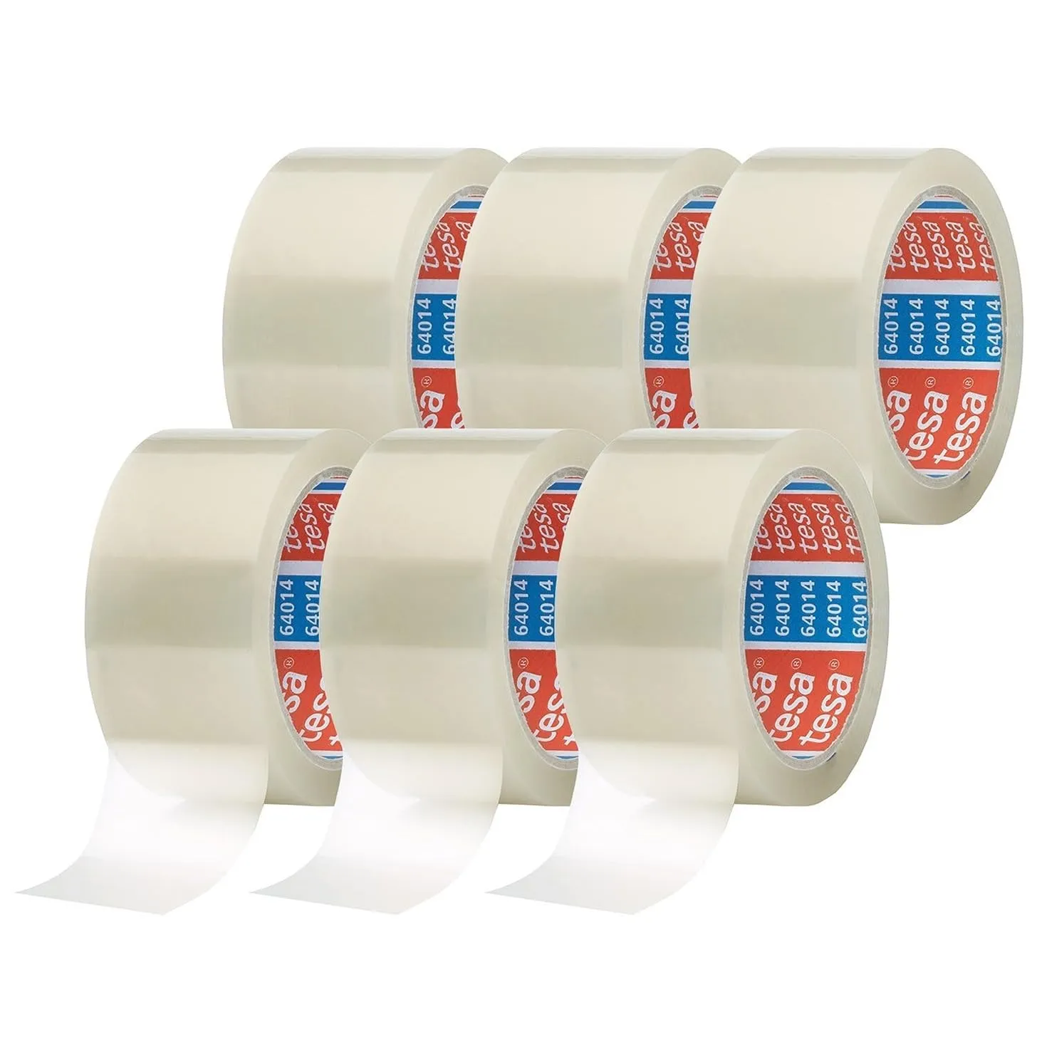 tesapack 64014 PP Nastro Adesivo Trasparente - Resistente all'invecchiamento e allo strappo - Silenzioso e fortemente adesivo - Confezione da 6 Rotoli - 66 m x 50 mm