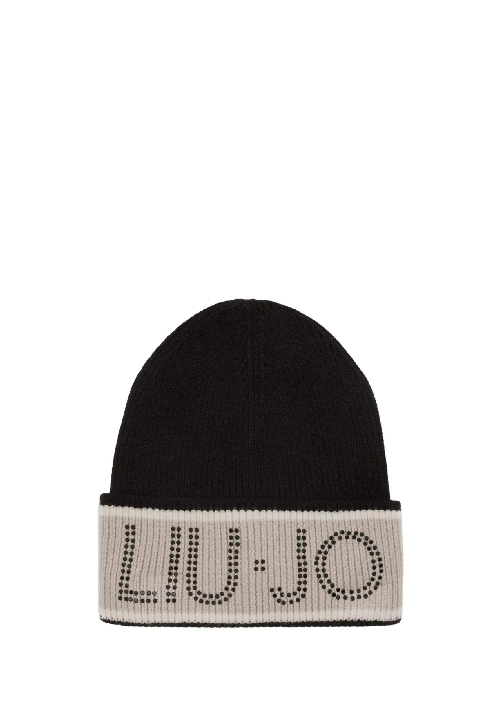 Liu Jo Berretto Beanie Logo Strass Nero C26LJ45 2F5011 M0300 22222 Taglia: Taglia Unica