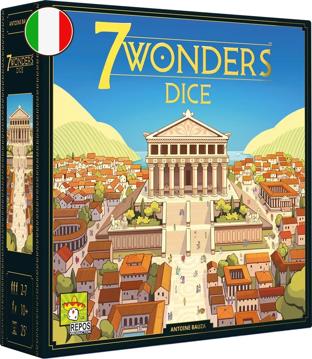 Asmodee - 7 Wonders Dice Gioco da tavolo roll & write - Gioco strategico e veloce per 2-7 giocatori dai 10 anni in su - 25 min - Versione italiana