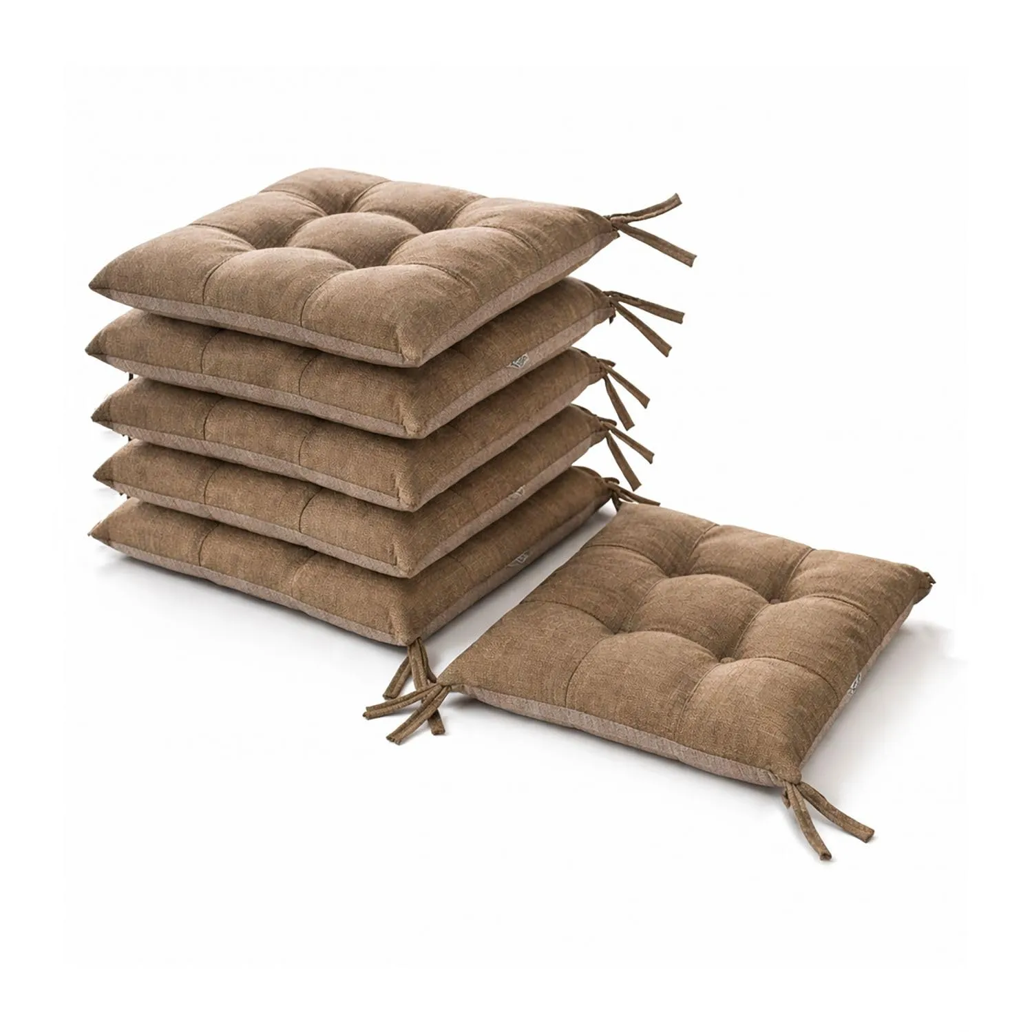 Leonardo Home - set 6 cuscini sedia da cucina double face , cuscino 4 punti con lacci imbottito - cuscini coprisedia da cucina - 100% Made in Italy