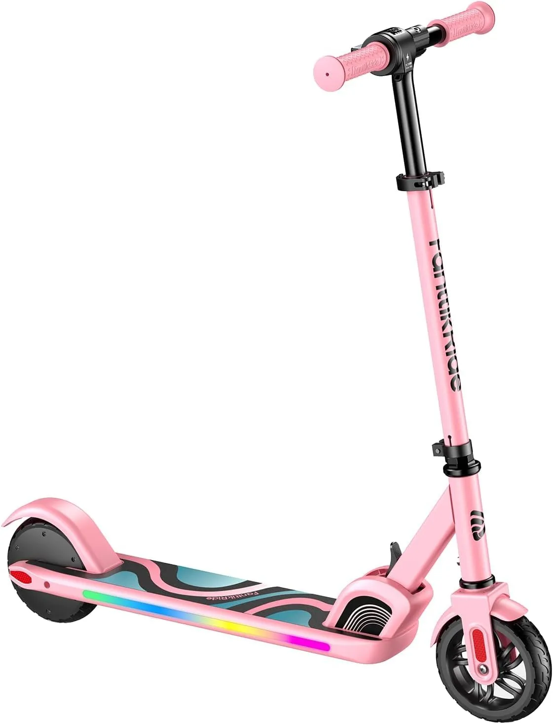 FanttikRide C9 Pro Monopattino Elettrico per Bambini 120-160 cm, Luci Arcobaleno Colorate, 8/13/16 km/h, Autonomia di 8 km, Display LED, Altezza Regolabile, Pieghevole, per Bambini fino a 60 kg, Rosa