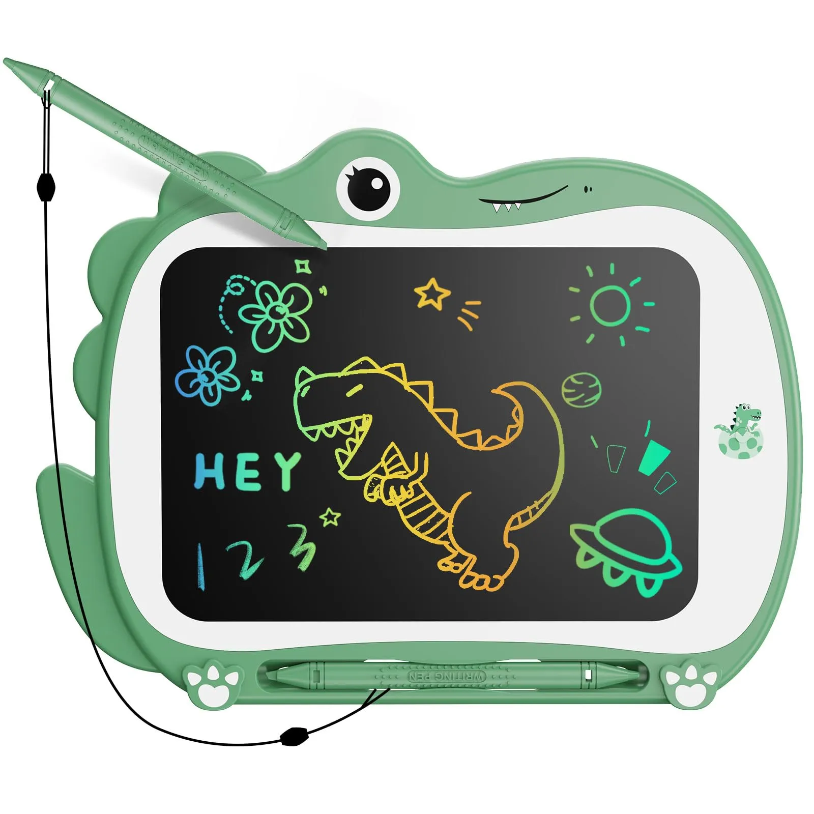Genialba Dinosauro Tavoletta da disegno LCD da 8.5 pollici Lavagna Giocattolo per bambini Giocattoli educativi Regali di compleanno di Natale Giocattoli per ragazzi e ragazze di 2 3 4 5 6 anni (Verde)