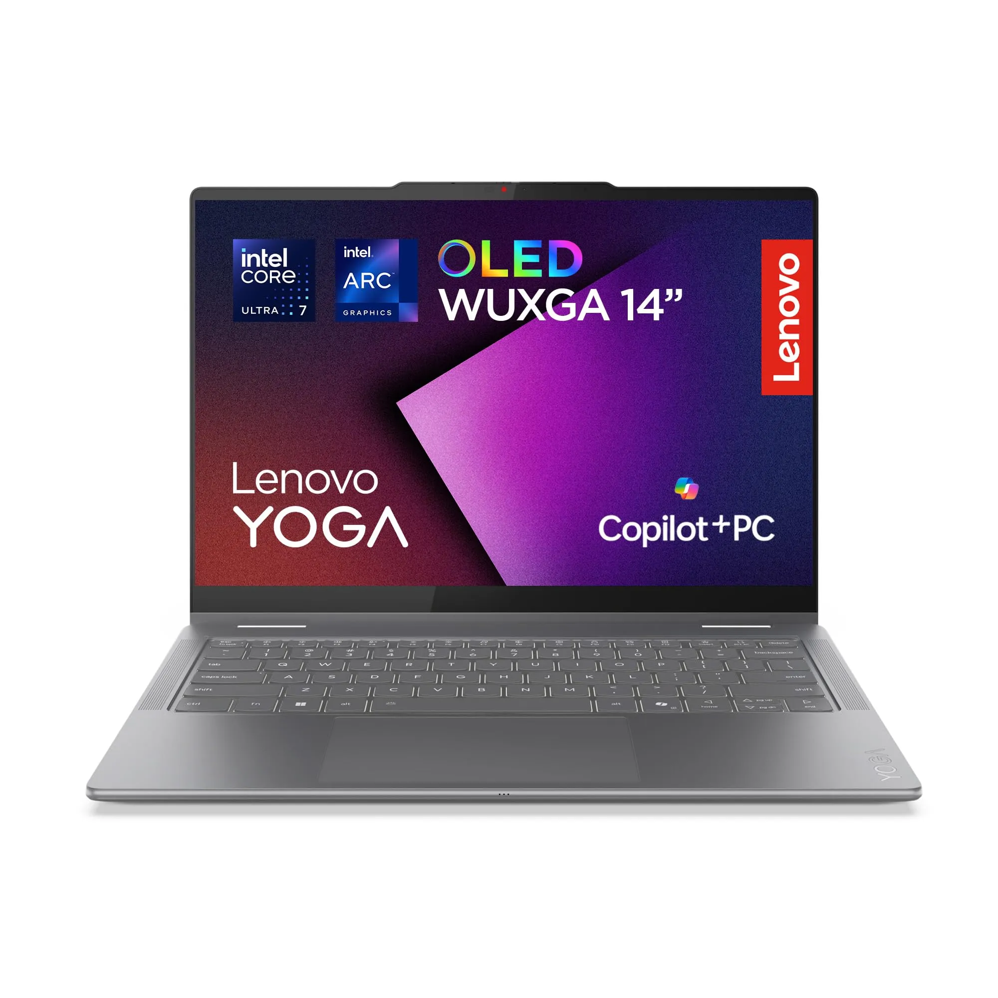 Lenovo Yoga 7 (2 in 1) Notebook Copilot+ PC Convertibile Touch 14” OLED WUXGA (1920x1200), Intel Core Ultra 7 256V, RAM 16 GB, 512 GB SSD, 60 Hz, Windows 11 Home, WiFi 7 - Luna Grey