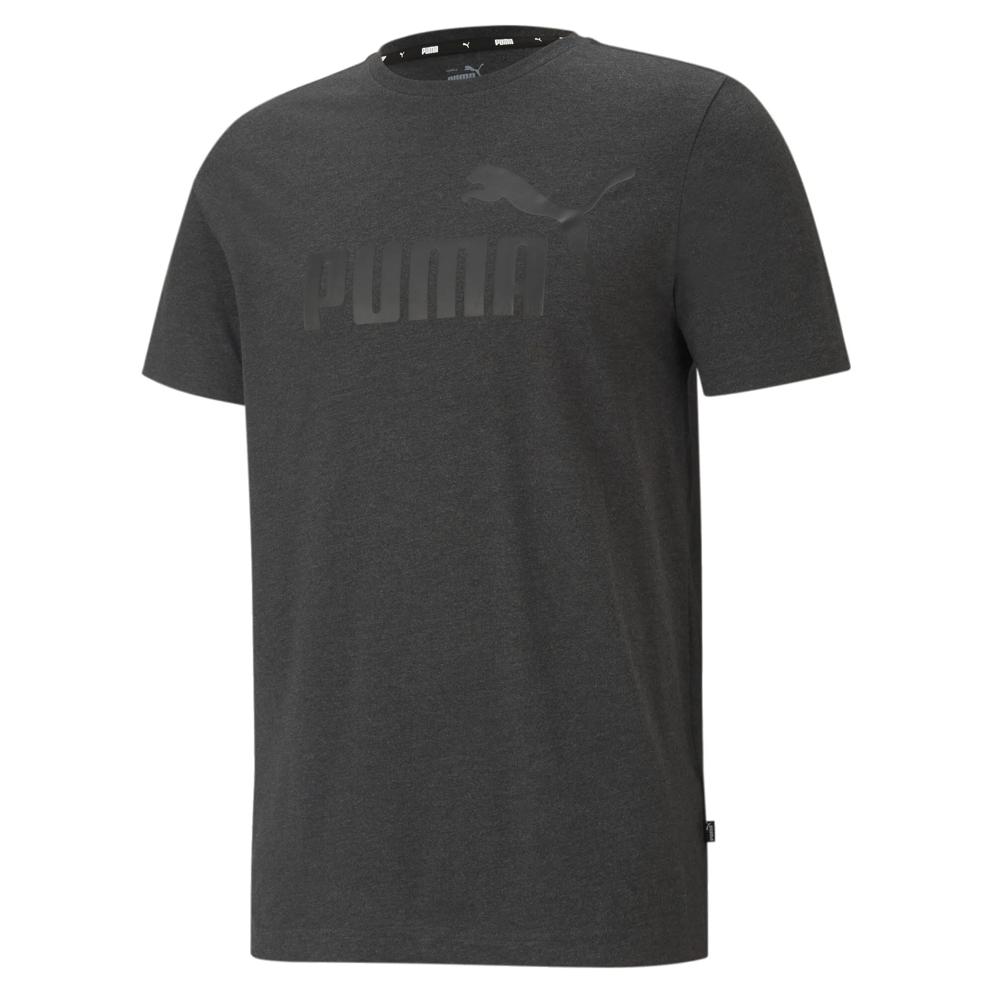 PUMA Ess Heather Tee Maglietta, Dark Gray Heather, L Uomo