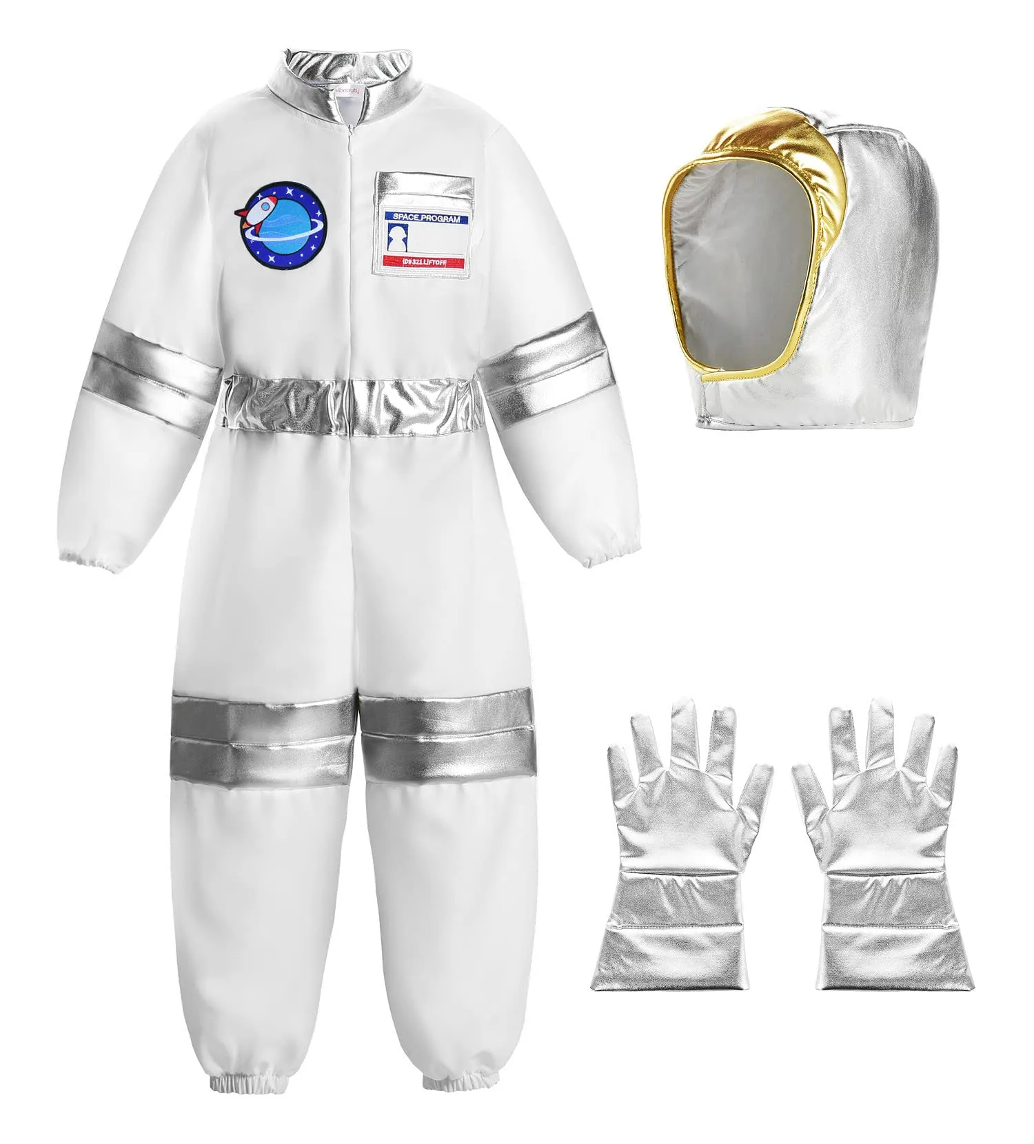 ReliBeauty Costume Astronauta Bambino Vestiti Carnevale,10-11 anni,140