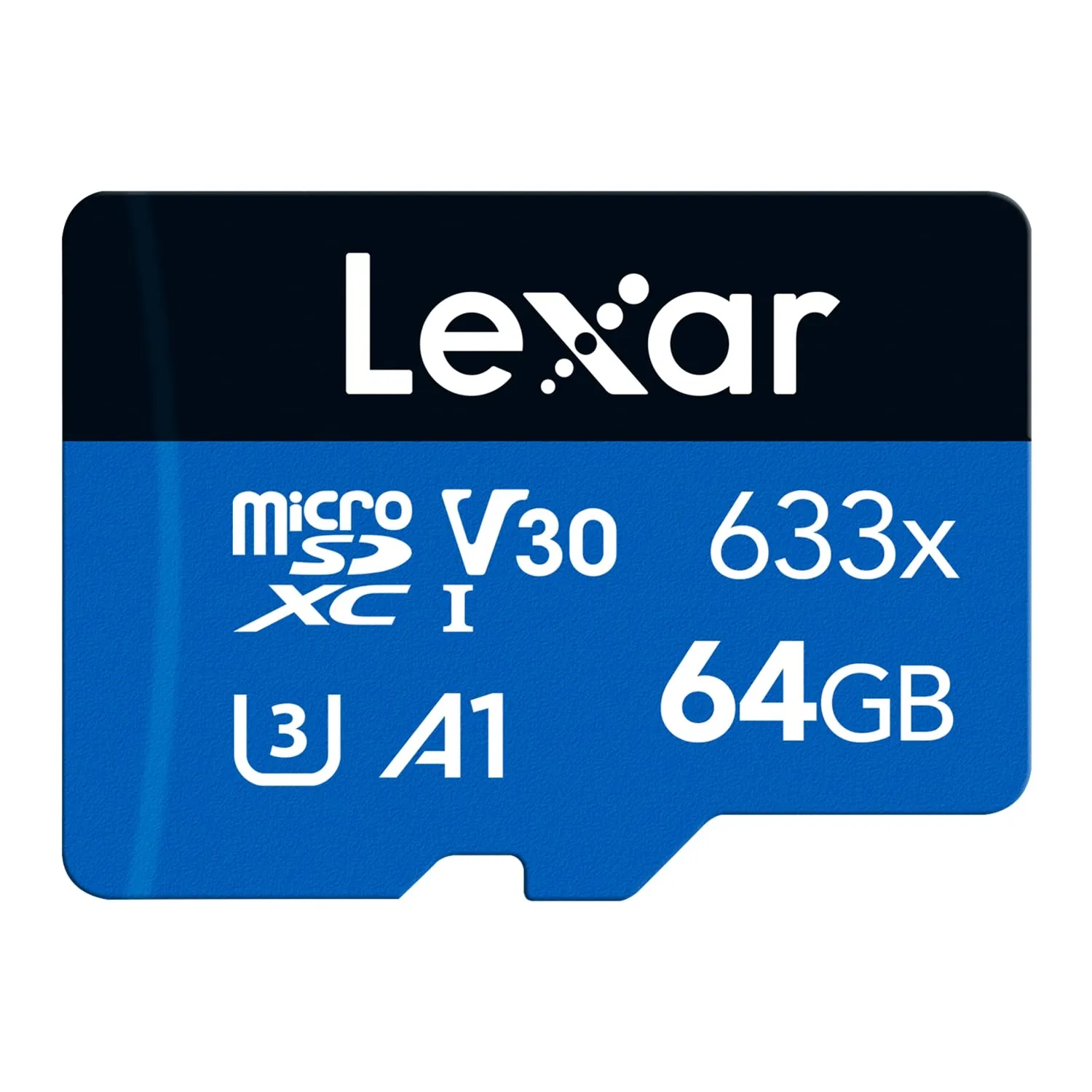 Lexar 633x Scheda Micro SD 64 GB, Scheda di Memoria microSDXC UHS-I Senza Adattatore SD, Fino a 100 MB/s in Lettura, A1, C10, U3, V30, Scheda TF per Smartphone/Tablet/Telecamera (LMS0633064G-BNNAA)