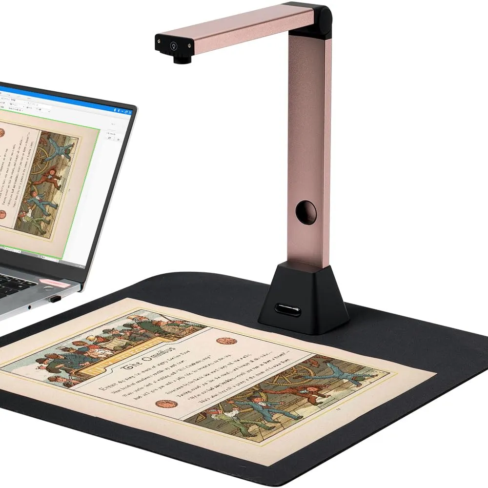 Megonia Camera Scanner Portatile A3: 8MP Professionale OCR Intelligente 3 Livelli Regolabili di LED USB Fotocamera per Documenti Libri Foto Scansioni Ufficio Casa Scuola Biblioteche Studio Didattico