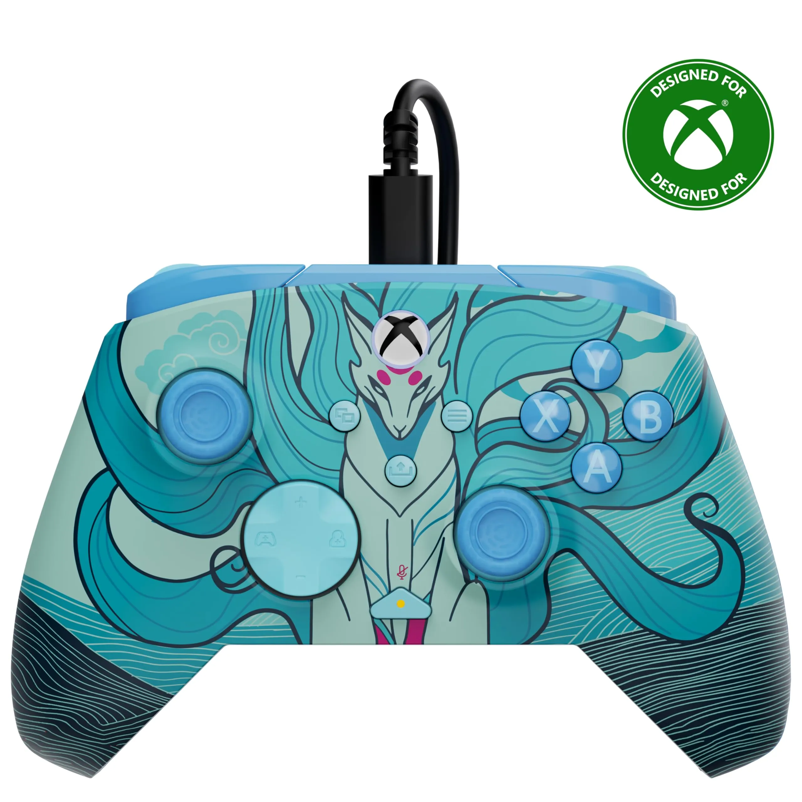 Turtle Beach Rematch Advanced Blue Kitsune Controller da gaming con cavo – Con licenza per Xbox Series X e S, Xbox One e PC Windows – Illuminazione