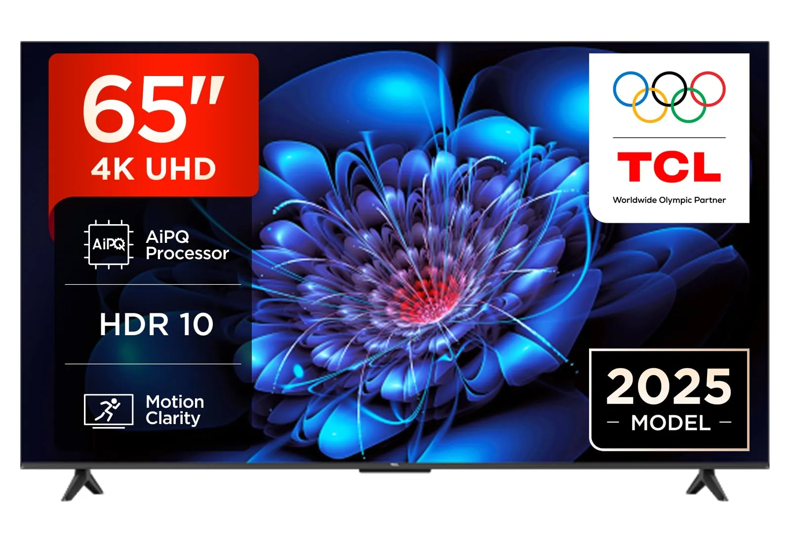 TCL 65P6K TV LED Direct da 65", TV HDR 4K, Smart TV con tecnologia Google TV (Dolby Audio, Motion Clarity, compatibile con Google Assistant e Alexa)