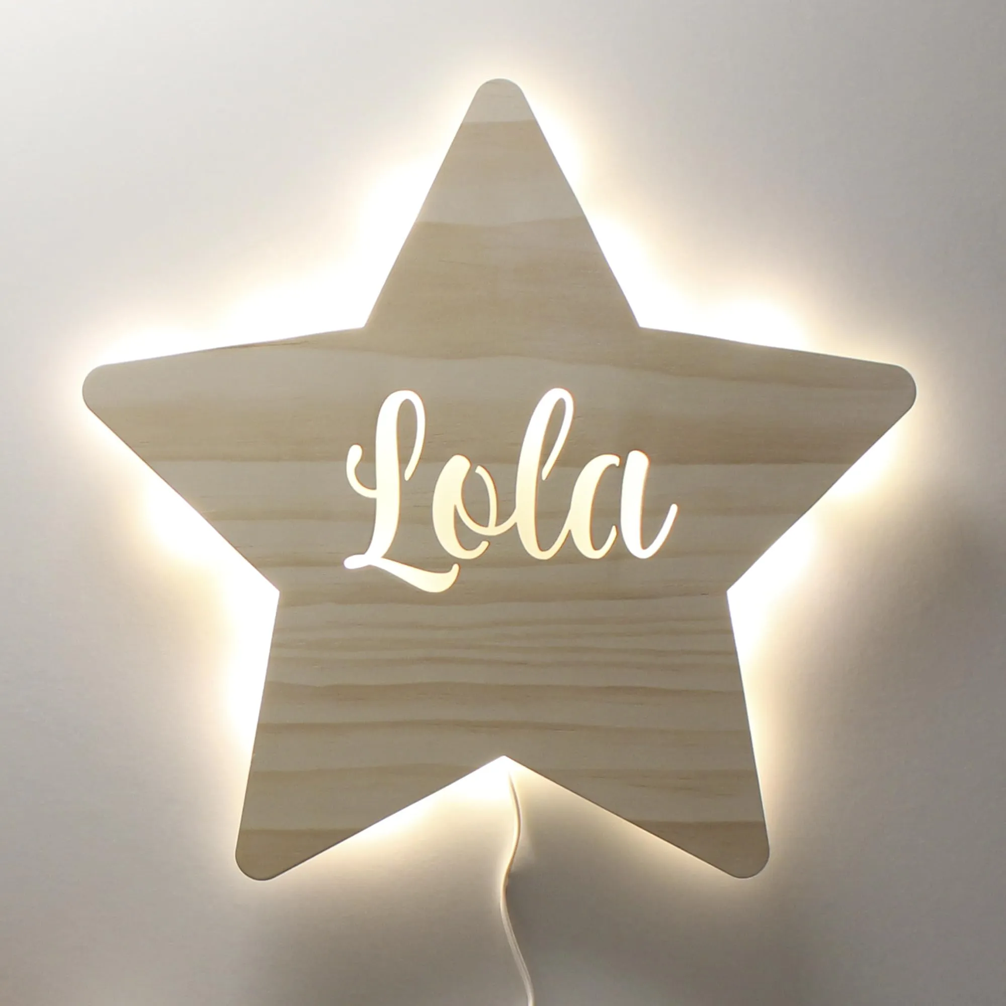 DEHOME Lampada da parete a LED personalizzata per la camera dei bambini - Lampada per bambini bianco caldo con nome - Regalo personalizzato