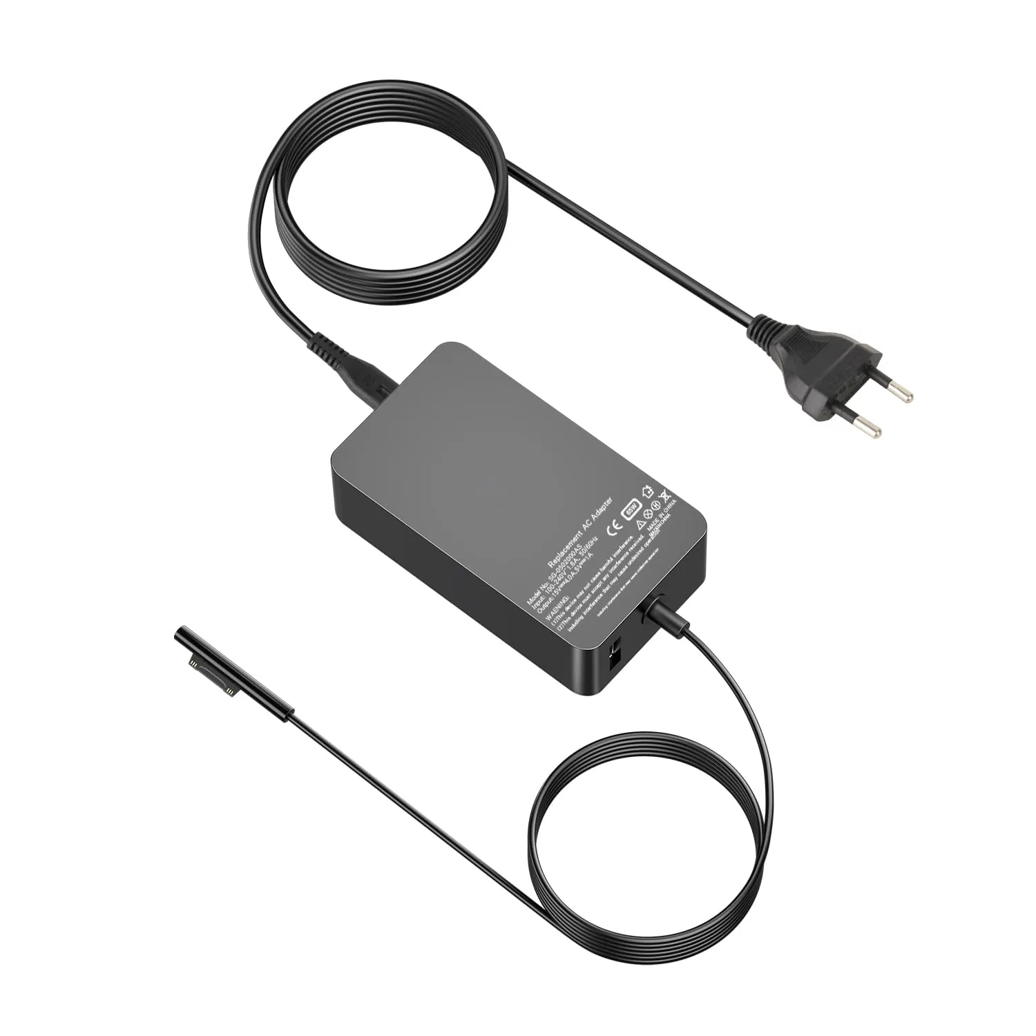 Alimentatore Microsoft Surface 65W Caricatore per Microsoft Surface Pro 11/10/9/8/7+/7/6/5/4/3/X, Surface Laptop 7/6/5/4/3/2/1,Surface Book 3/2/1, Surface Go 4/3/2/1, Con porta USB da 5V 1A