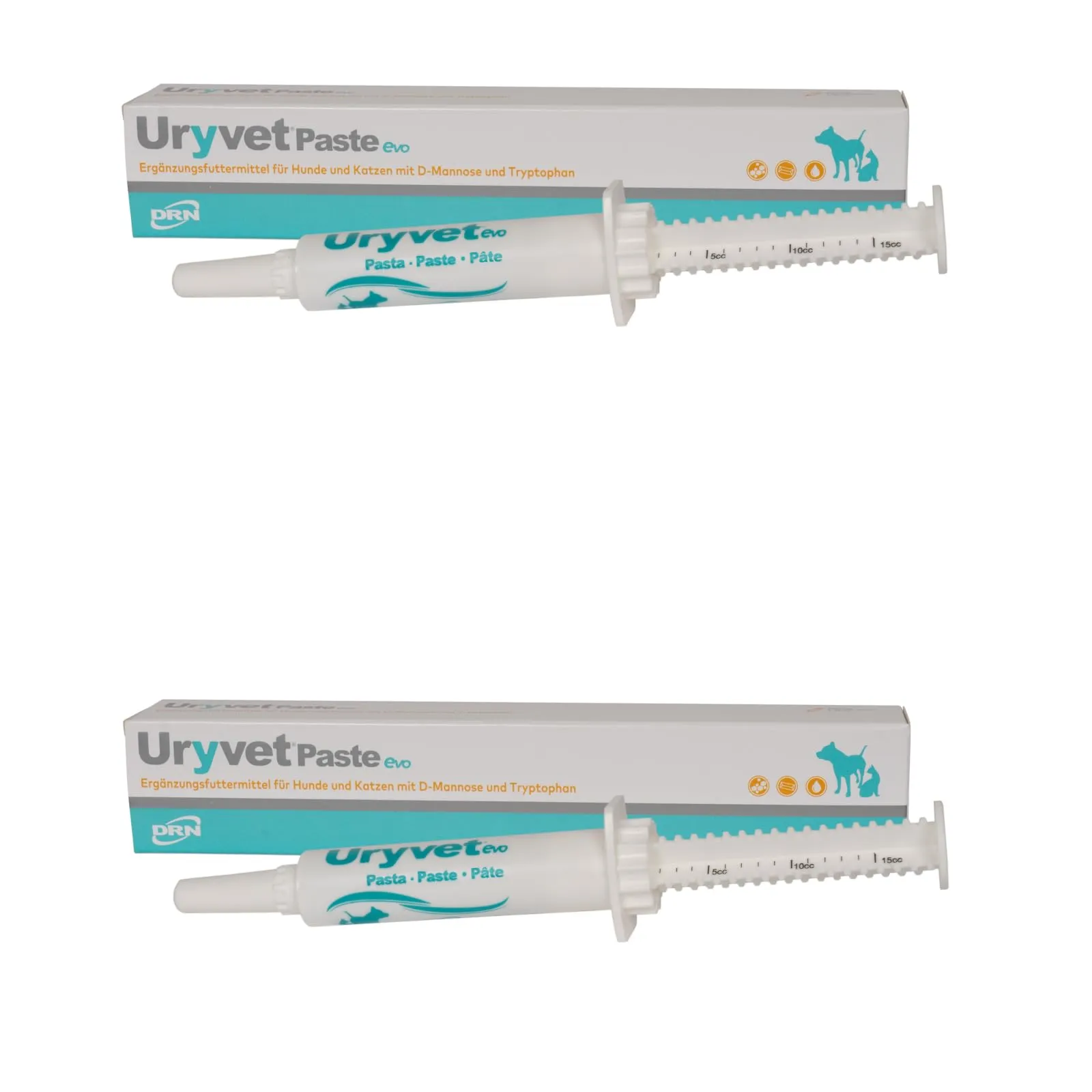 DRN Uryvet Cat Paste | Confezione doppia | 2 x 15 ml | Mangime complementare per gatti | Può aiutare a sostenere il funzionamento del sistema urinario e l'escrezione urinaria