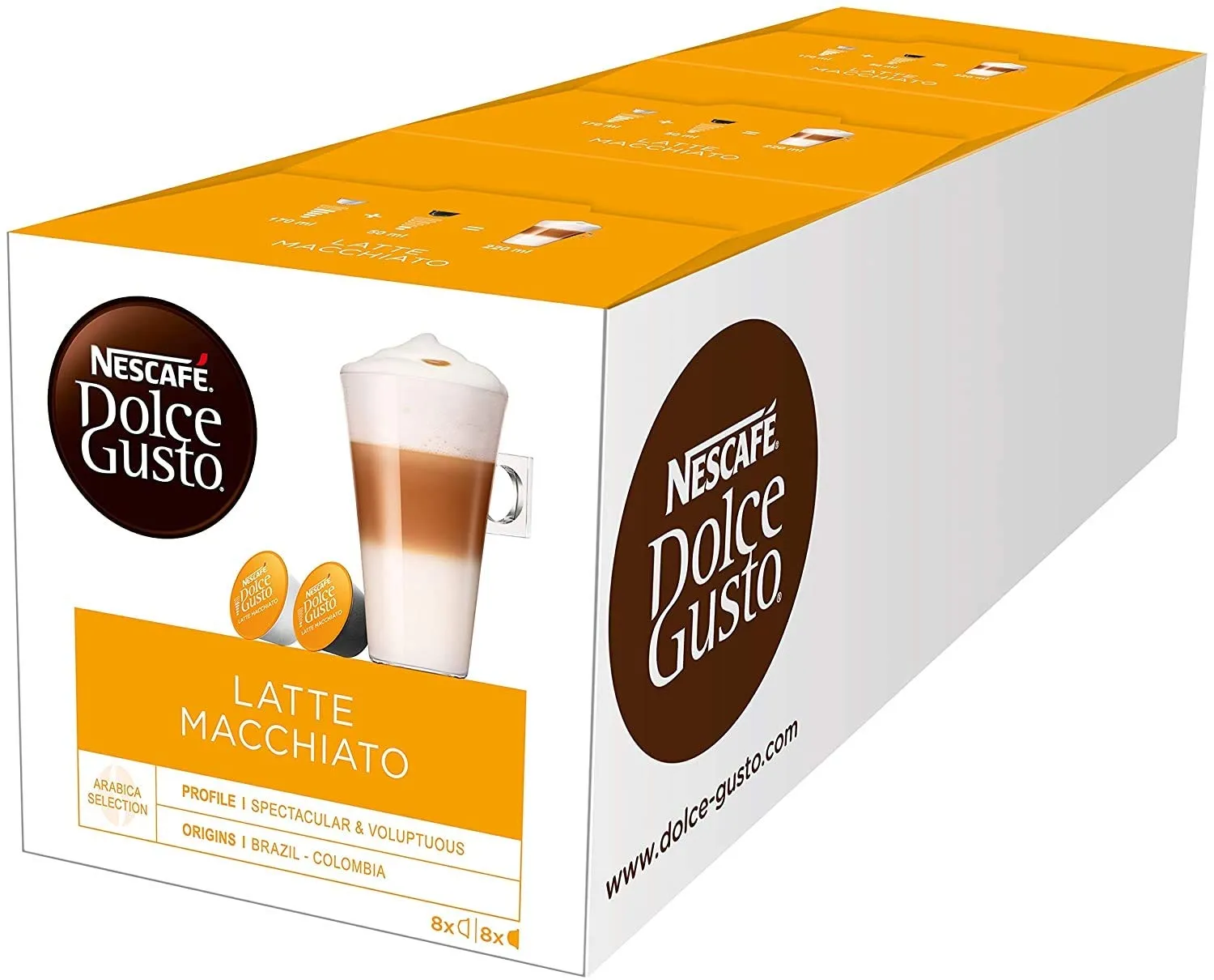 Nescafé Dolce Gusto Latte Macchiato, 16 Capsule (8 Porzioni)