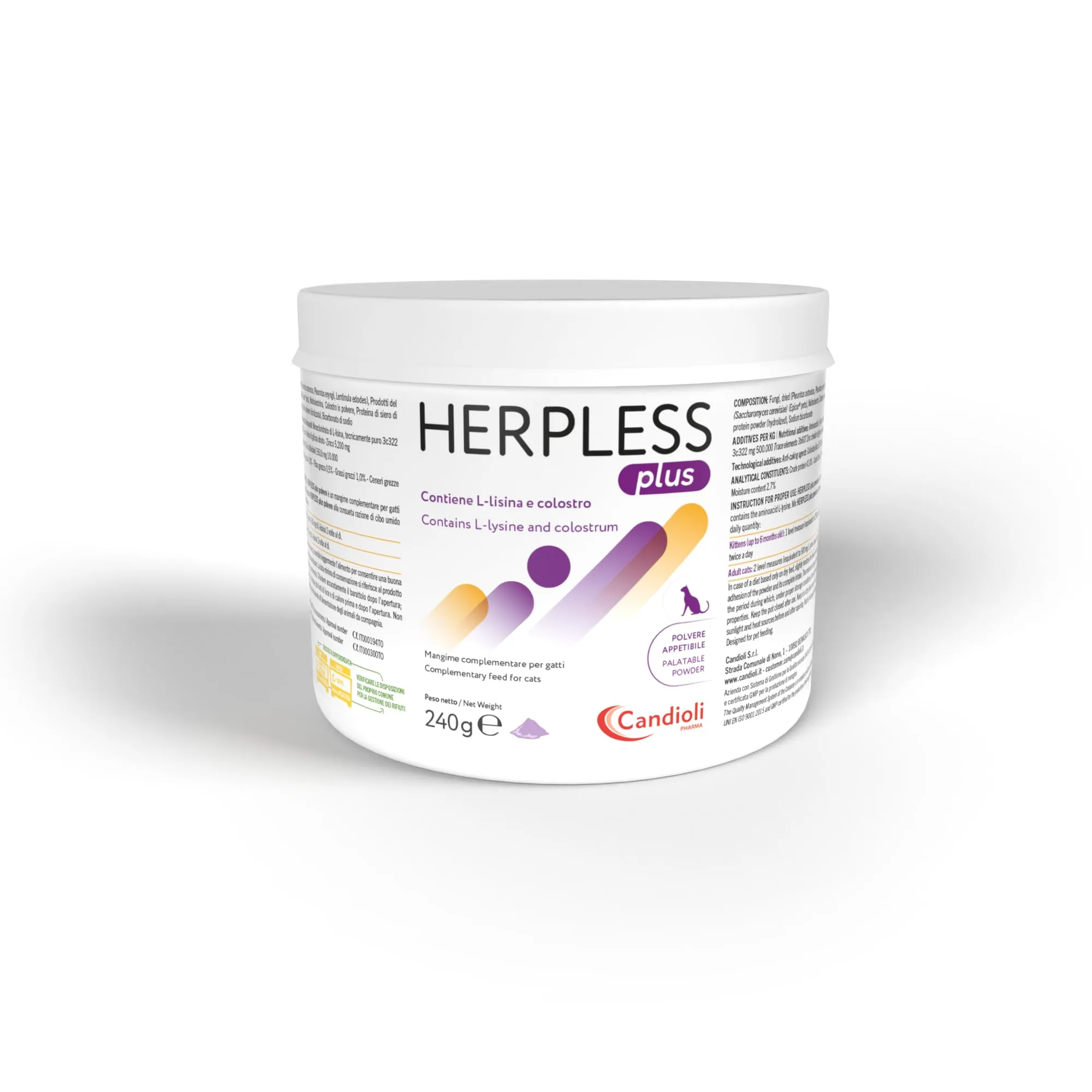 Centrovete Herpless Plus Polvere Appetibile 240 Gr. Mangime complementare per Gatti