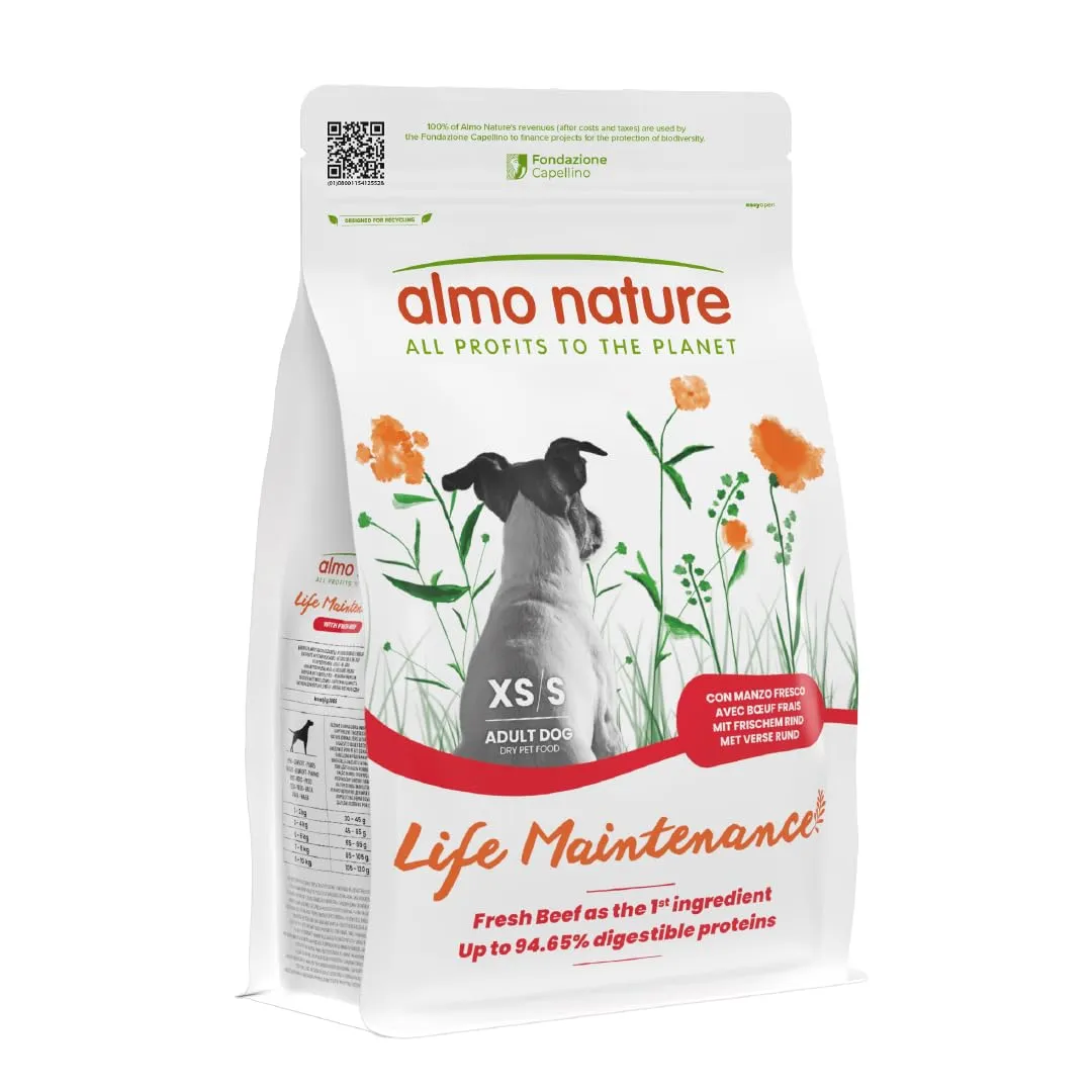 almo nature Holistic Maintenance XS-S, Crocchette per Cani Adulti con Manzo Fresco - Sacco da 2 kg